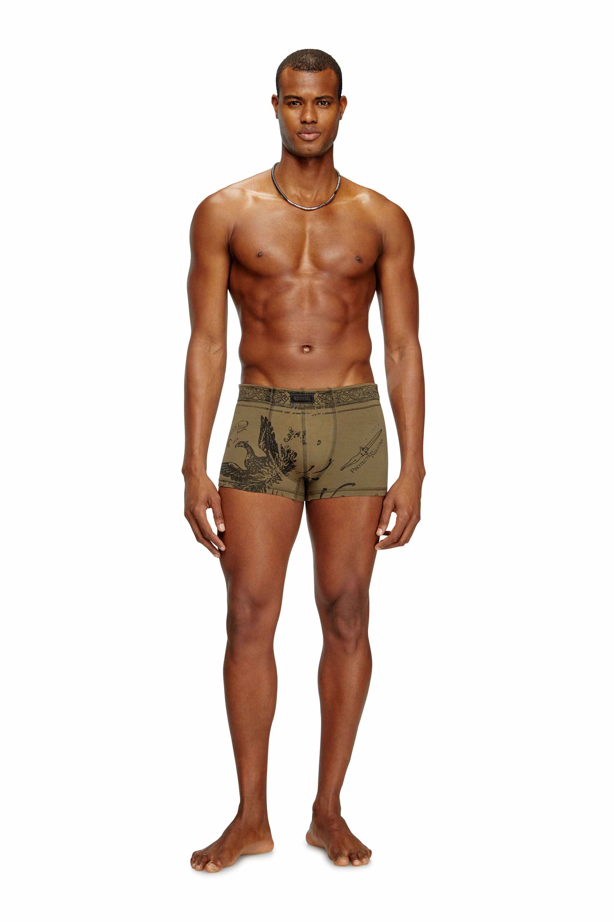 Green Boxer briefs with Phoenix print