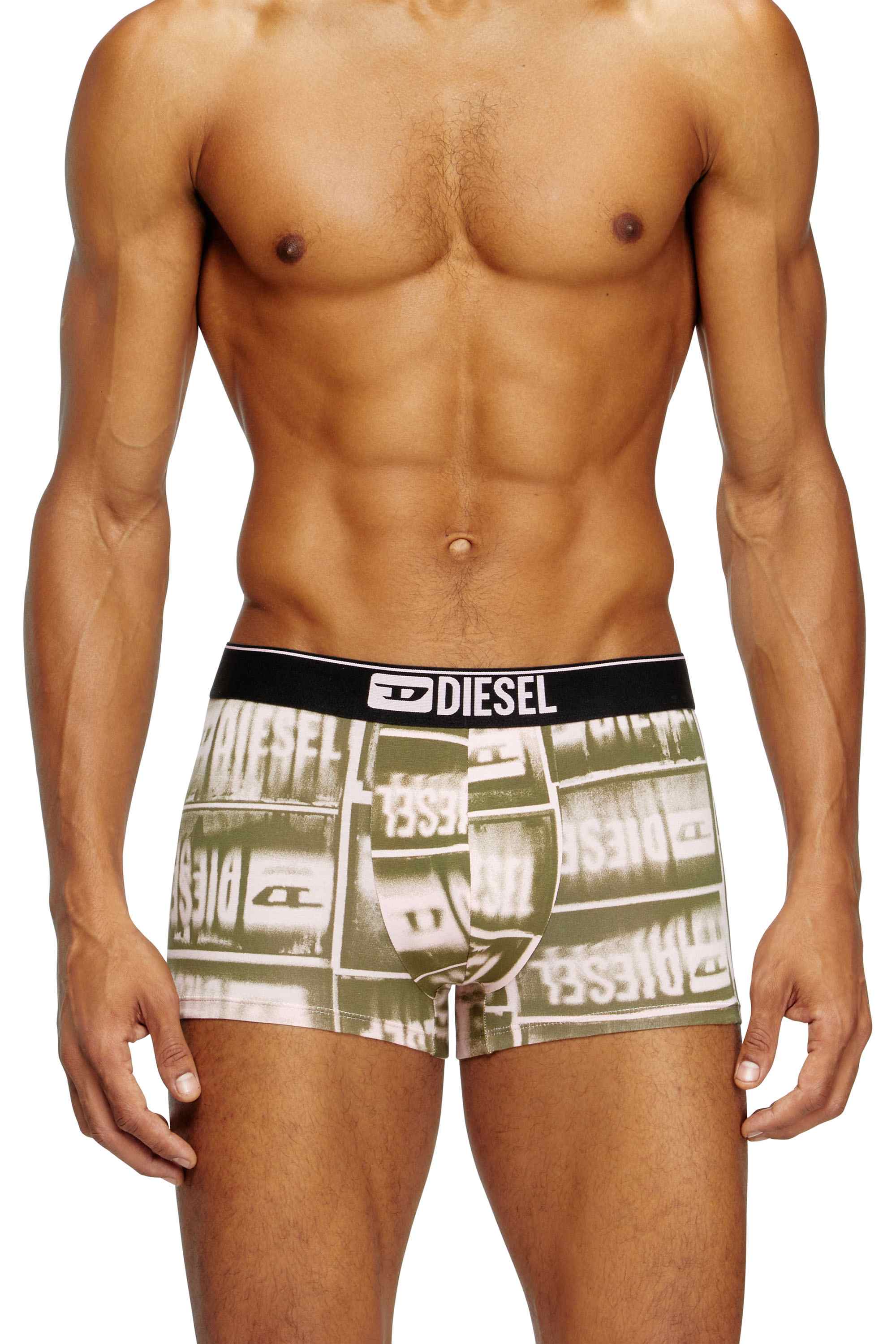 Green Boxer briefs with faded logo print