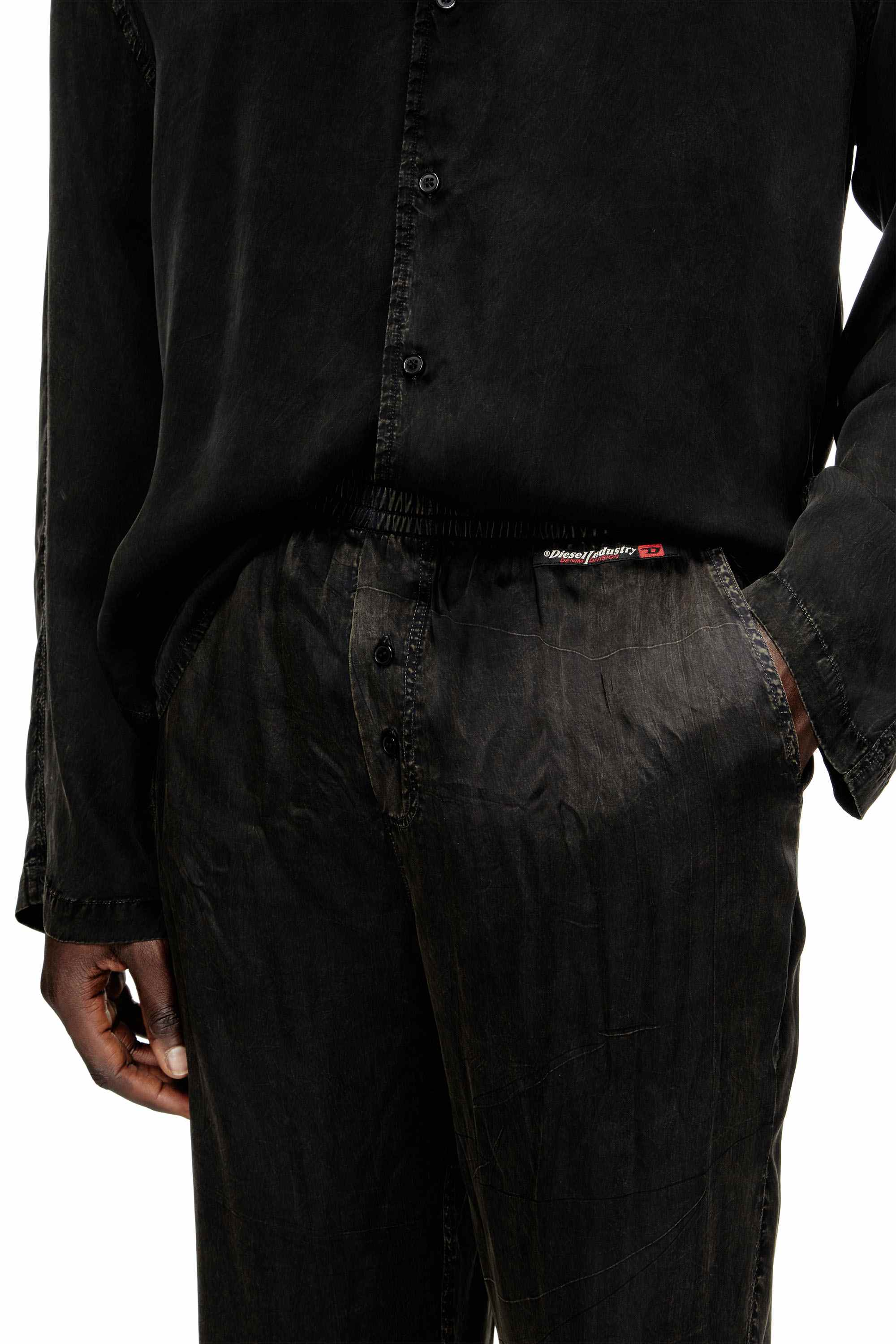 Black Fluid pyjamas with denim effect