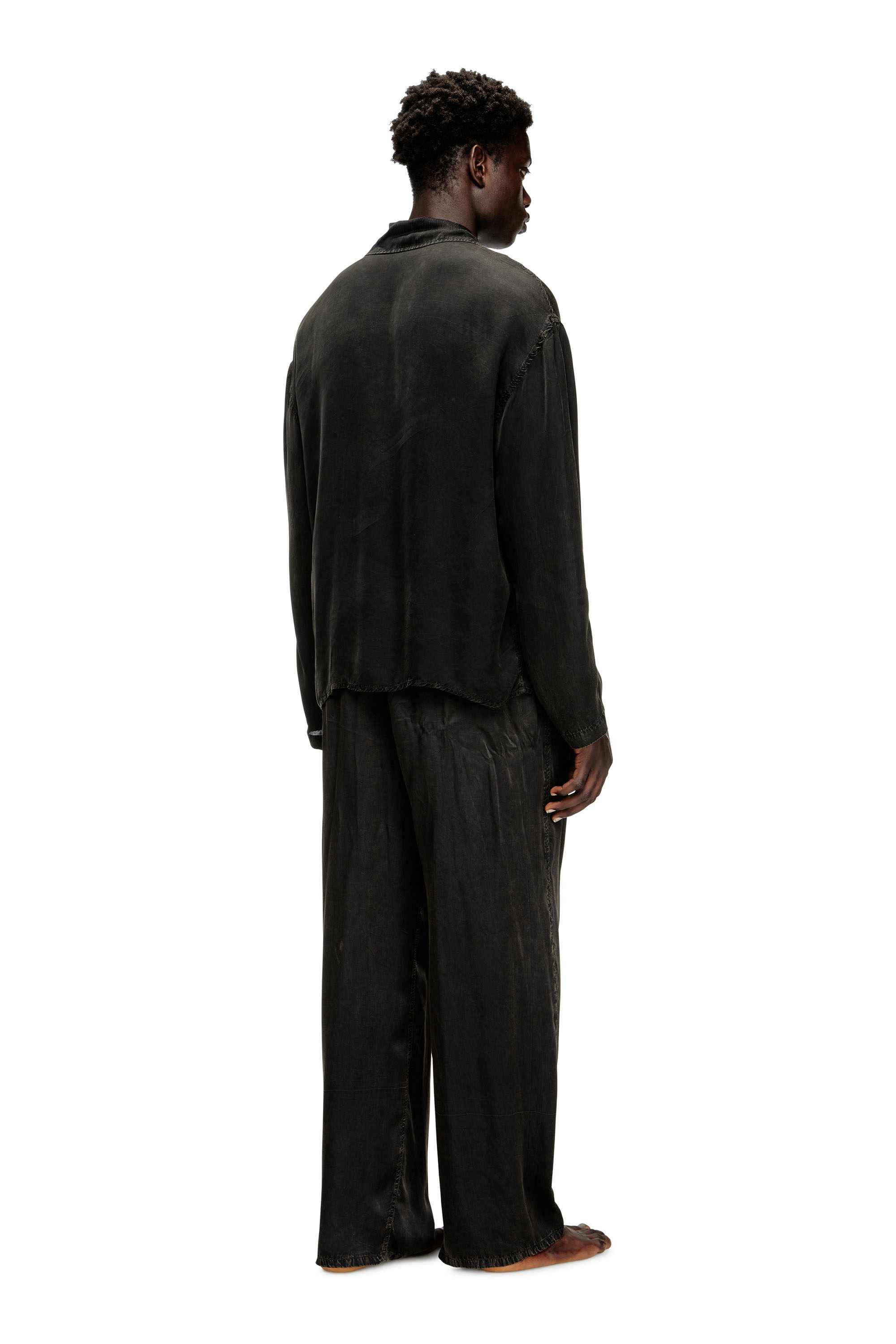 Black Fluid pyjamas with denim effect