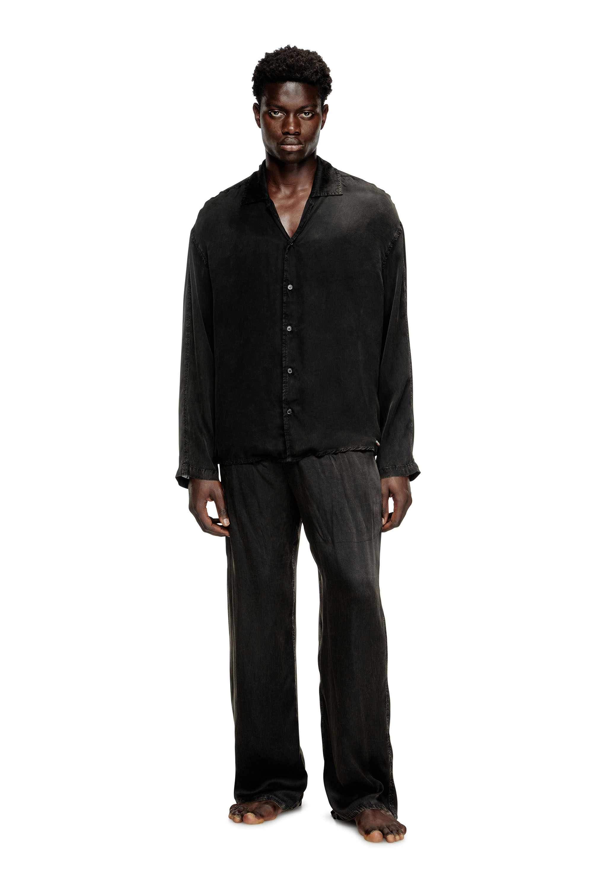 Black Fluid pyjamas with denim effect