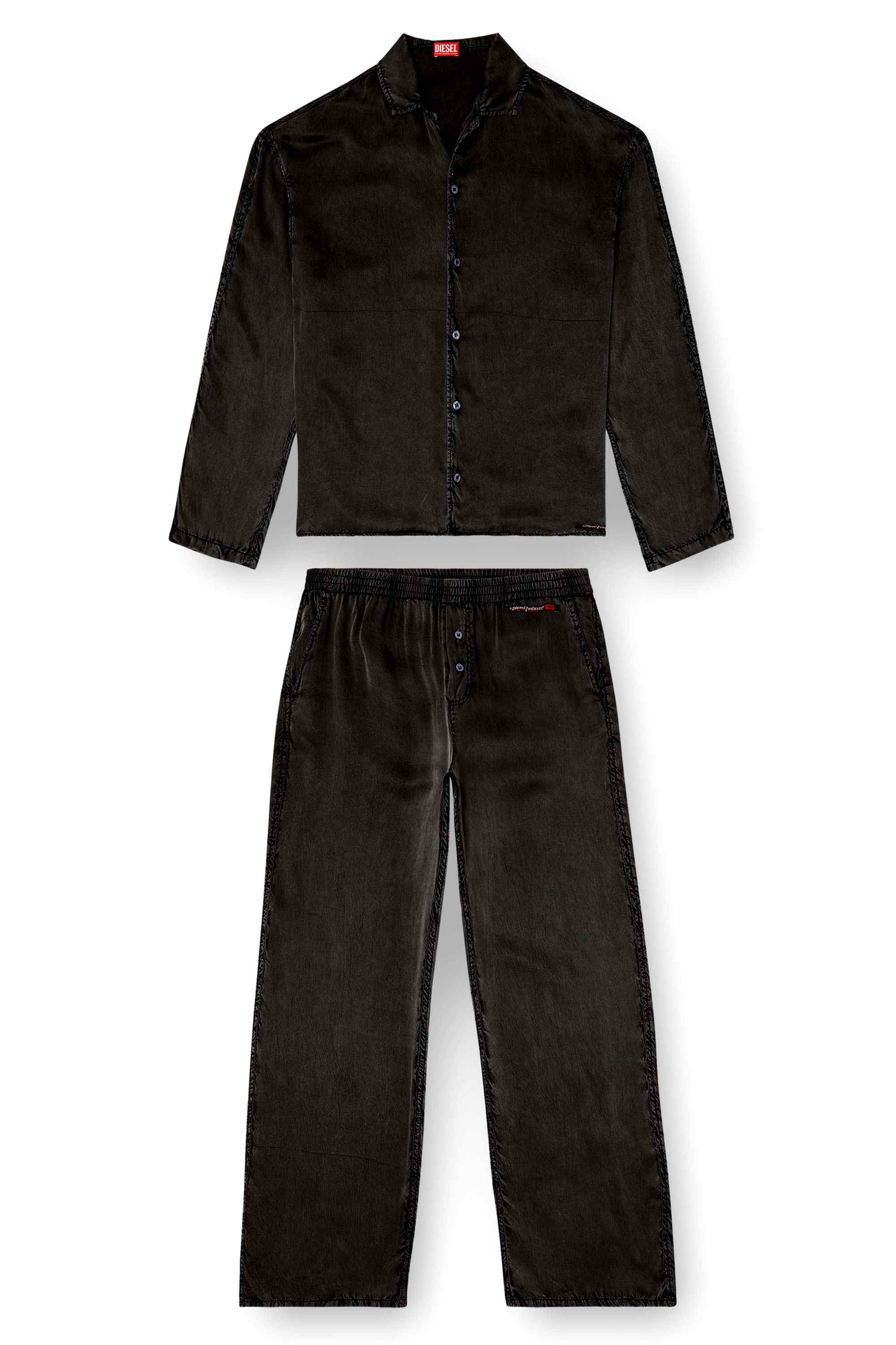 Black Fluid pyjamas with denim effect