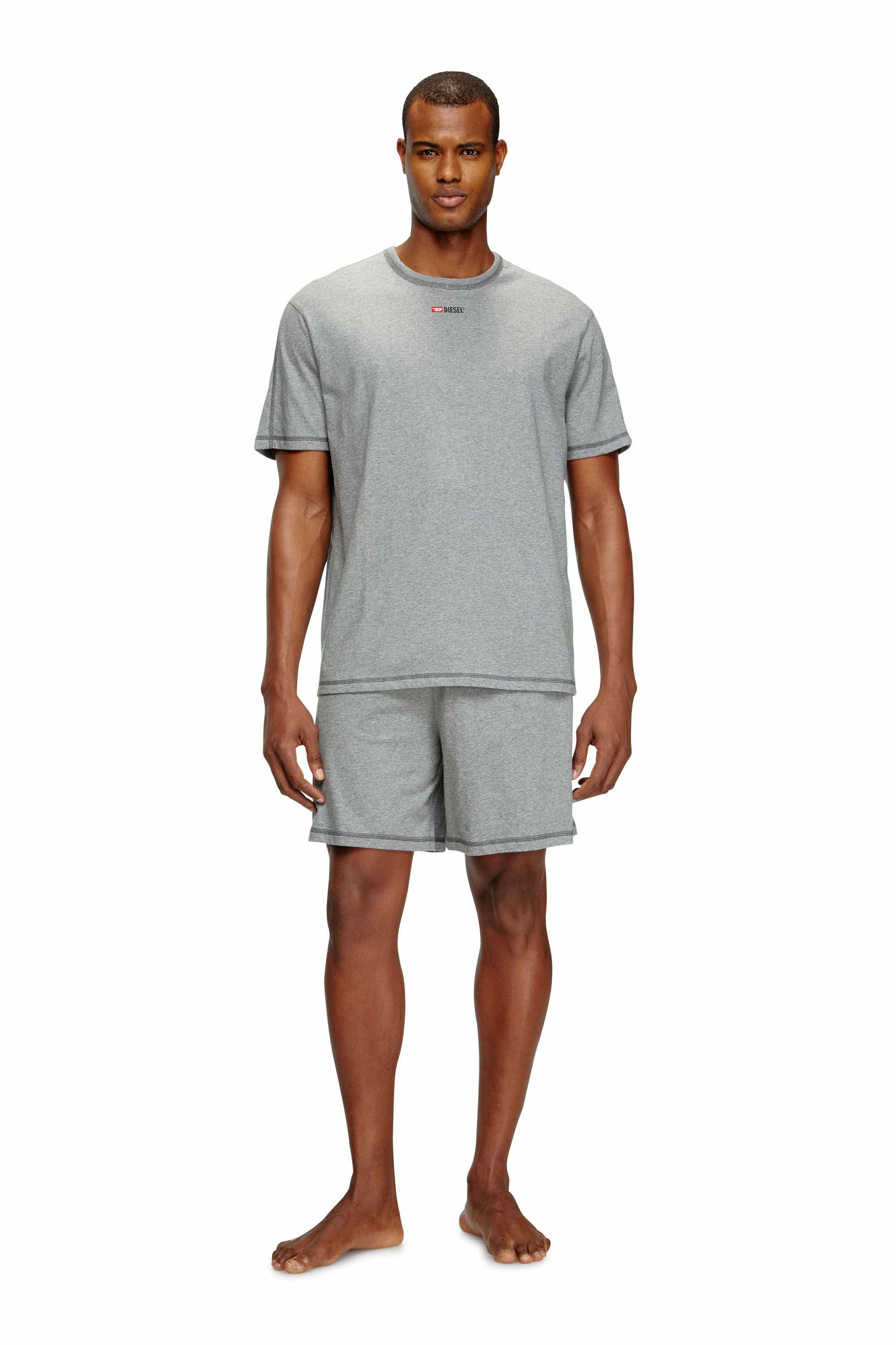 Grey Short Pajamas in cotton jersey