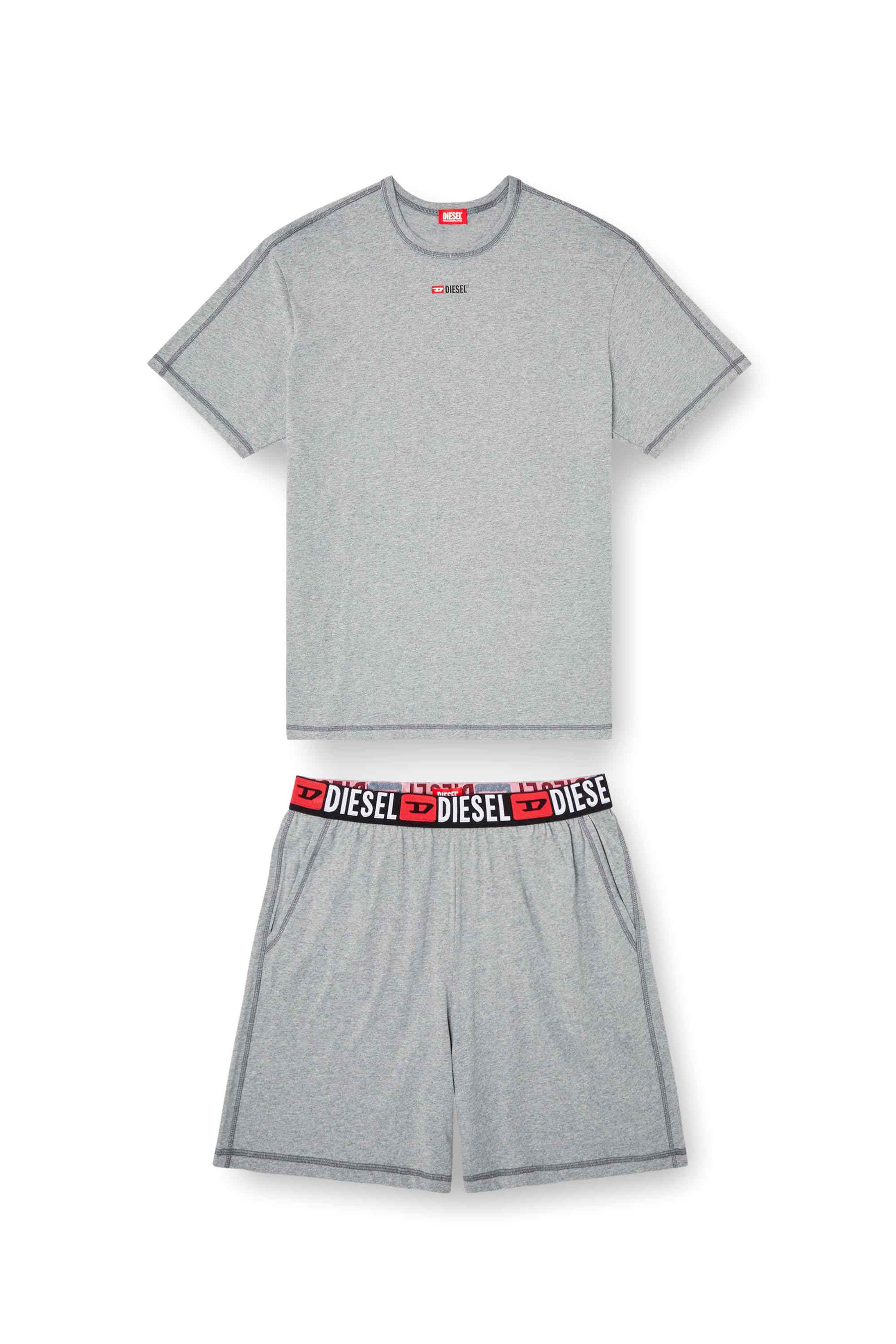 Grey Short Pajamas in cotton jersey