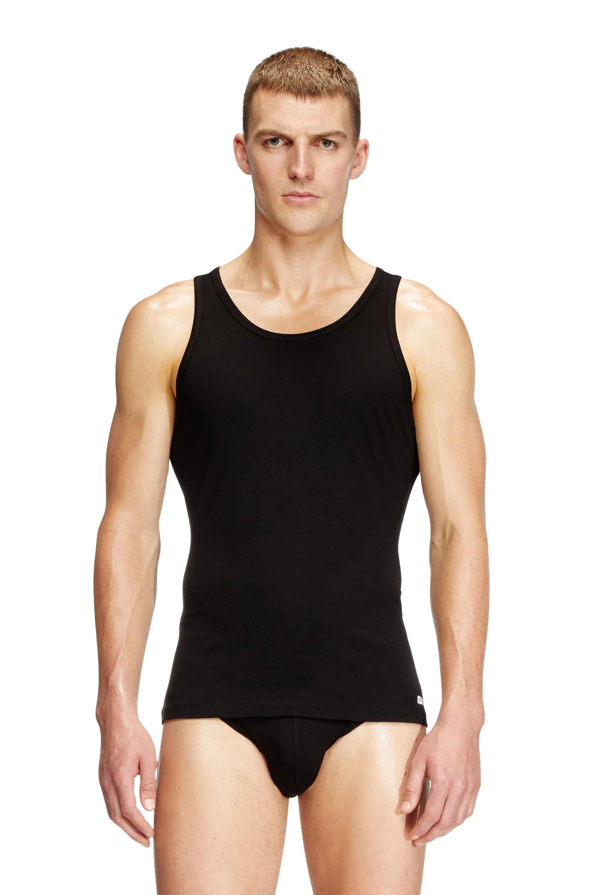 Black Two pack cotton tank vest
