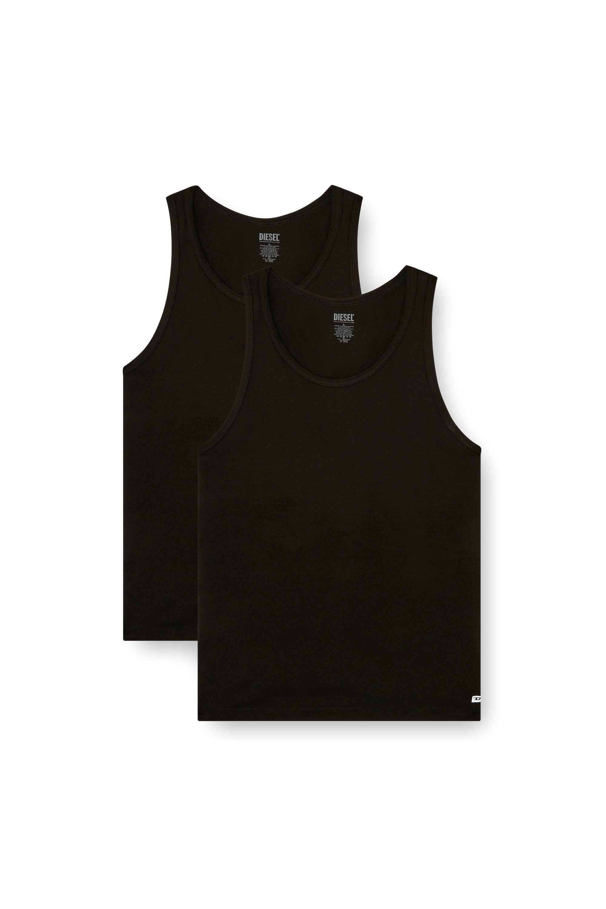 Black Two pack cotton tank vest