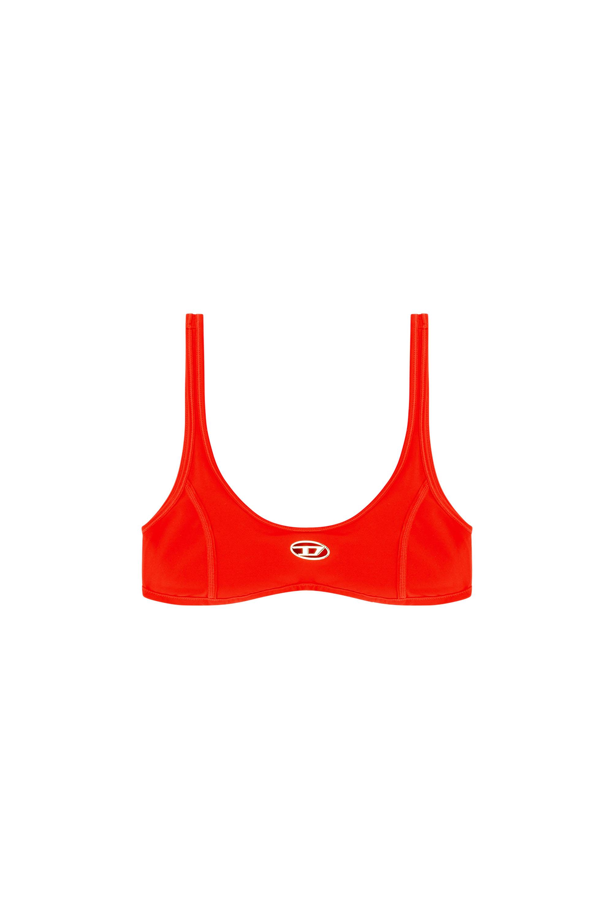 Red Sports bra with cut-out logo