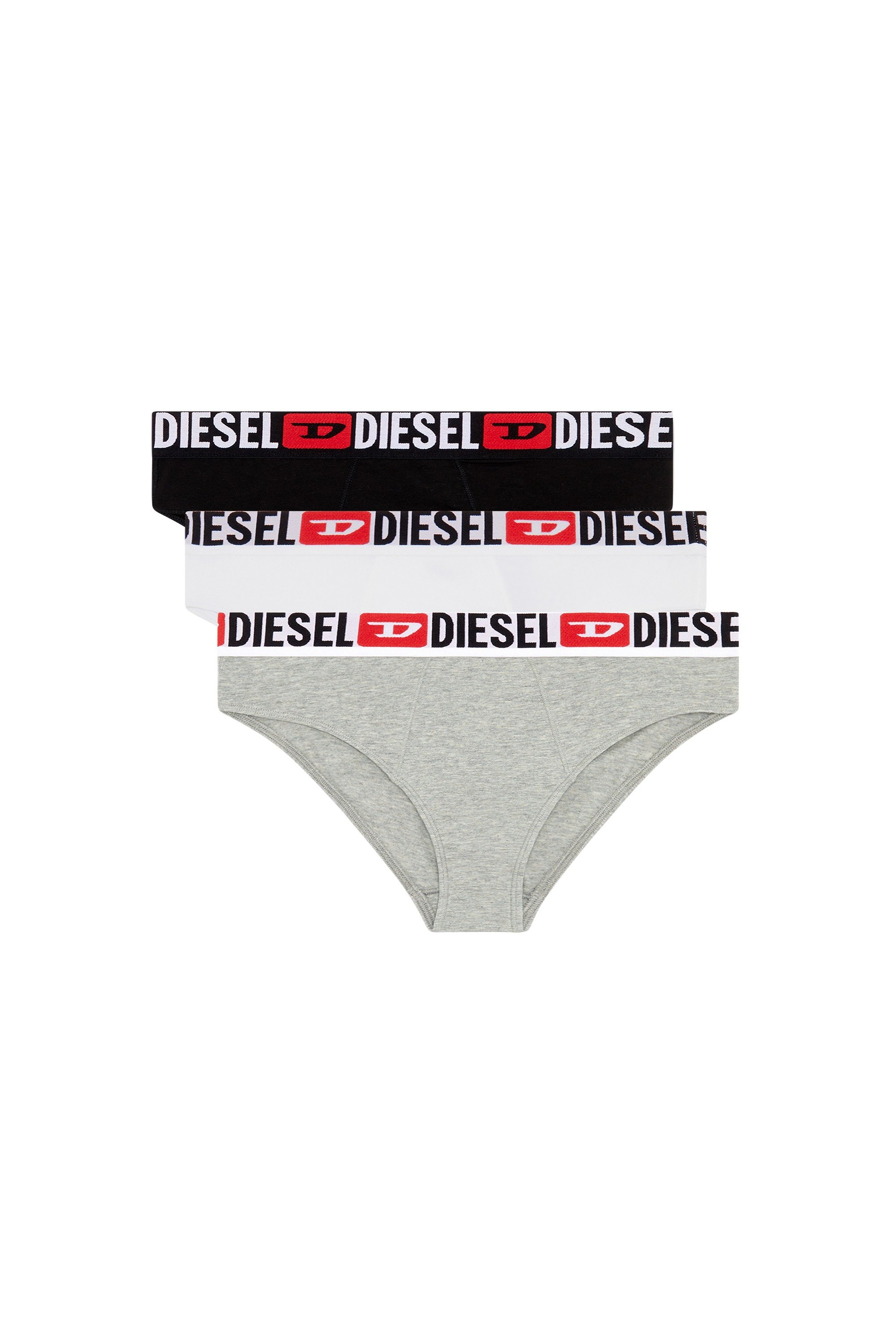 Grey Three-pack ribbed high-waisted briefs