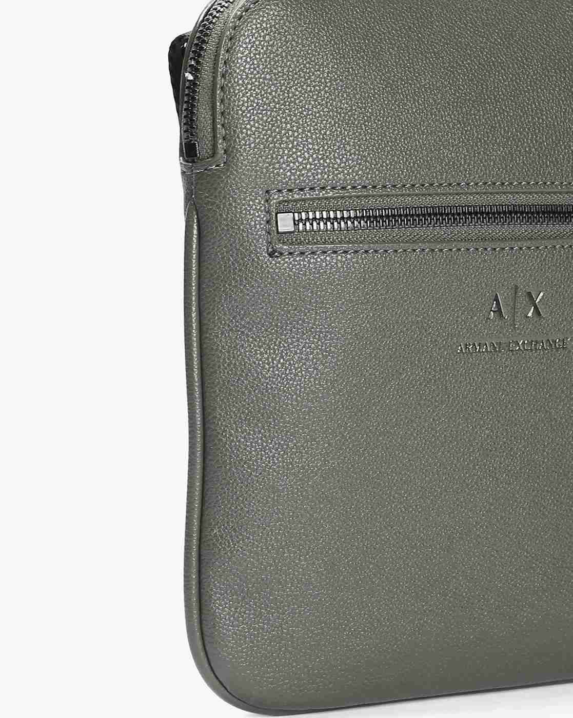 Men's Green Dino Messenger Bag