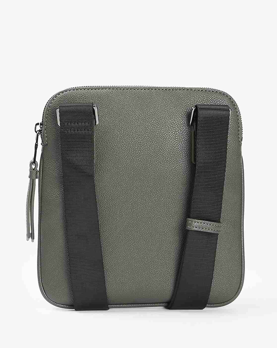 Men's Green Dino Messenger Bag