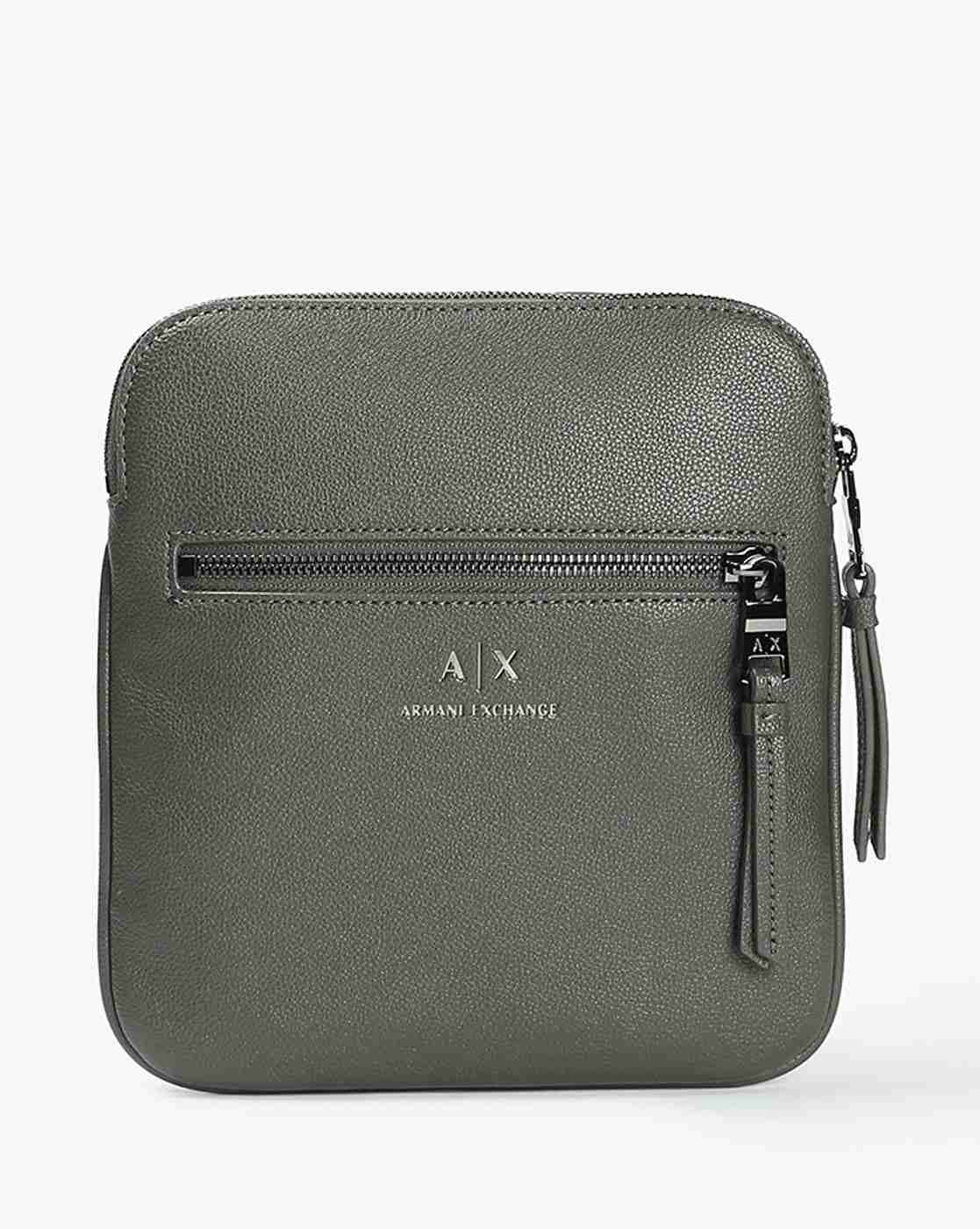 Men's Green Dino Messenger Bag