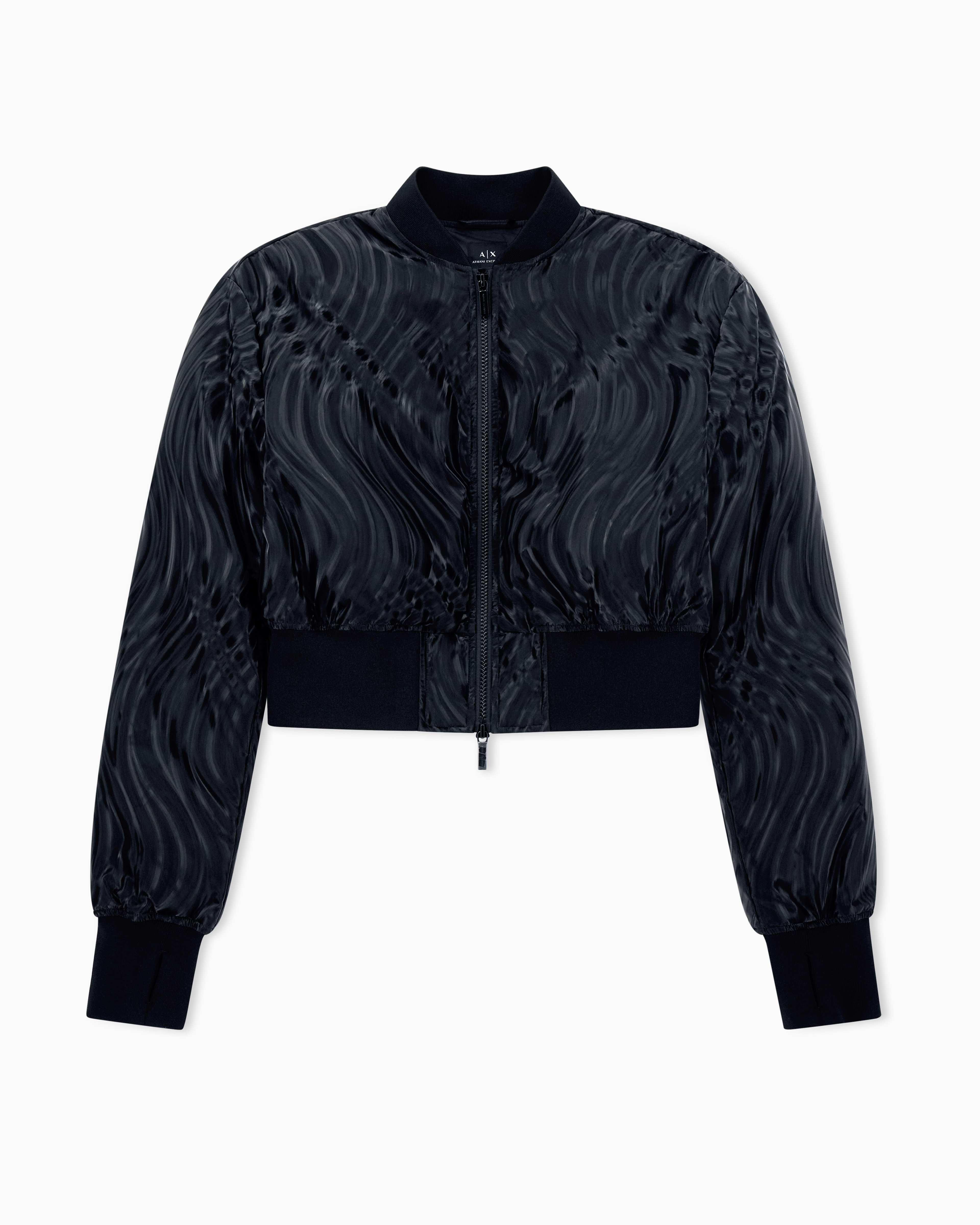 Women Black Night Lab Cropped Fit Front Open Jackets