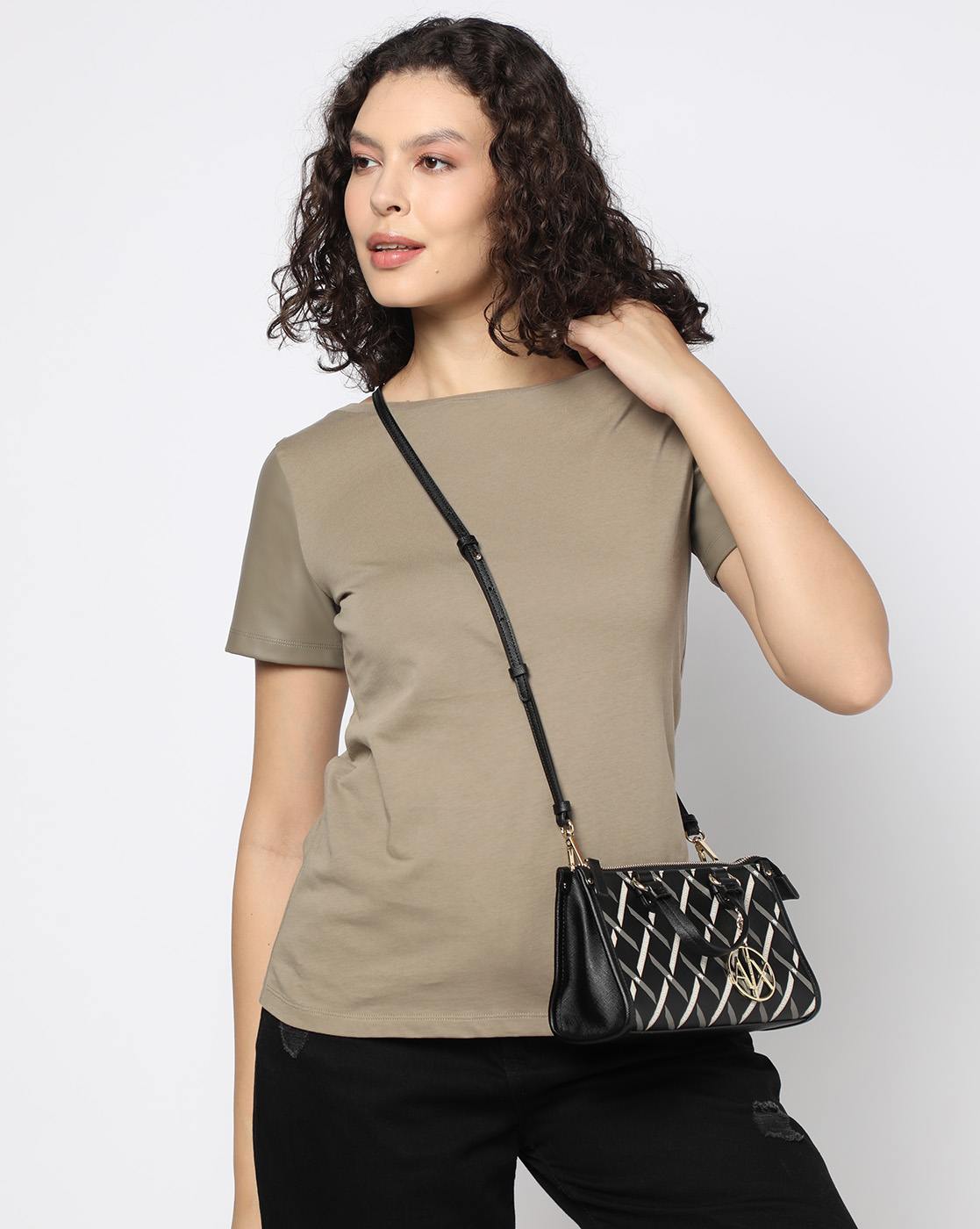 Women Brown Monogram Melody Regular Fit T-Shirts