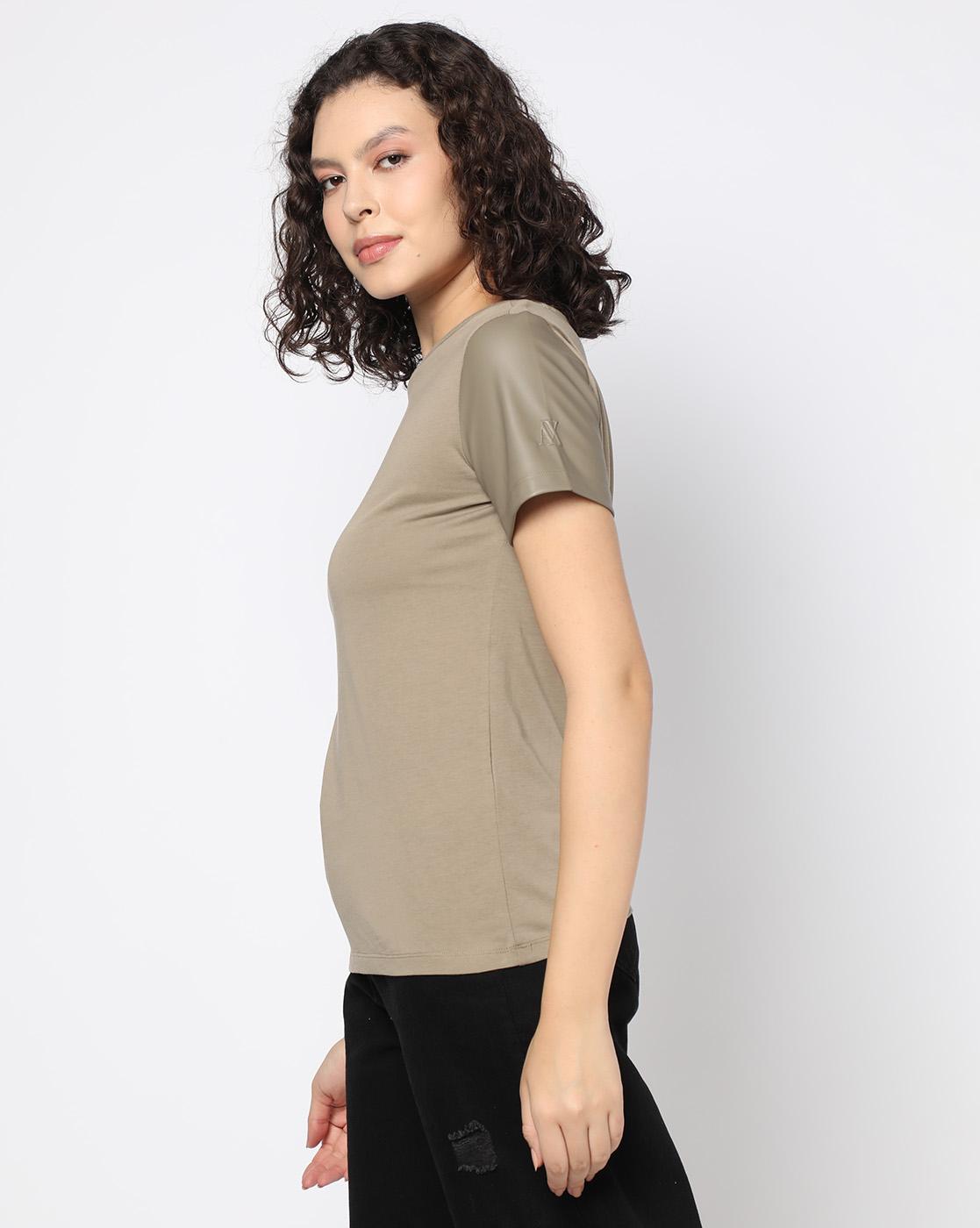 Women Brown Monogram Melody Regular Fit T-Shirts