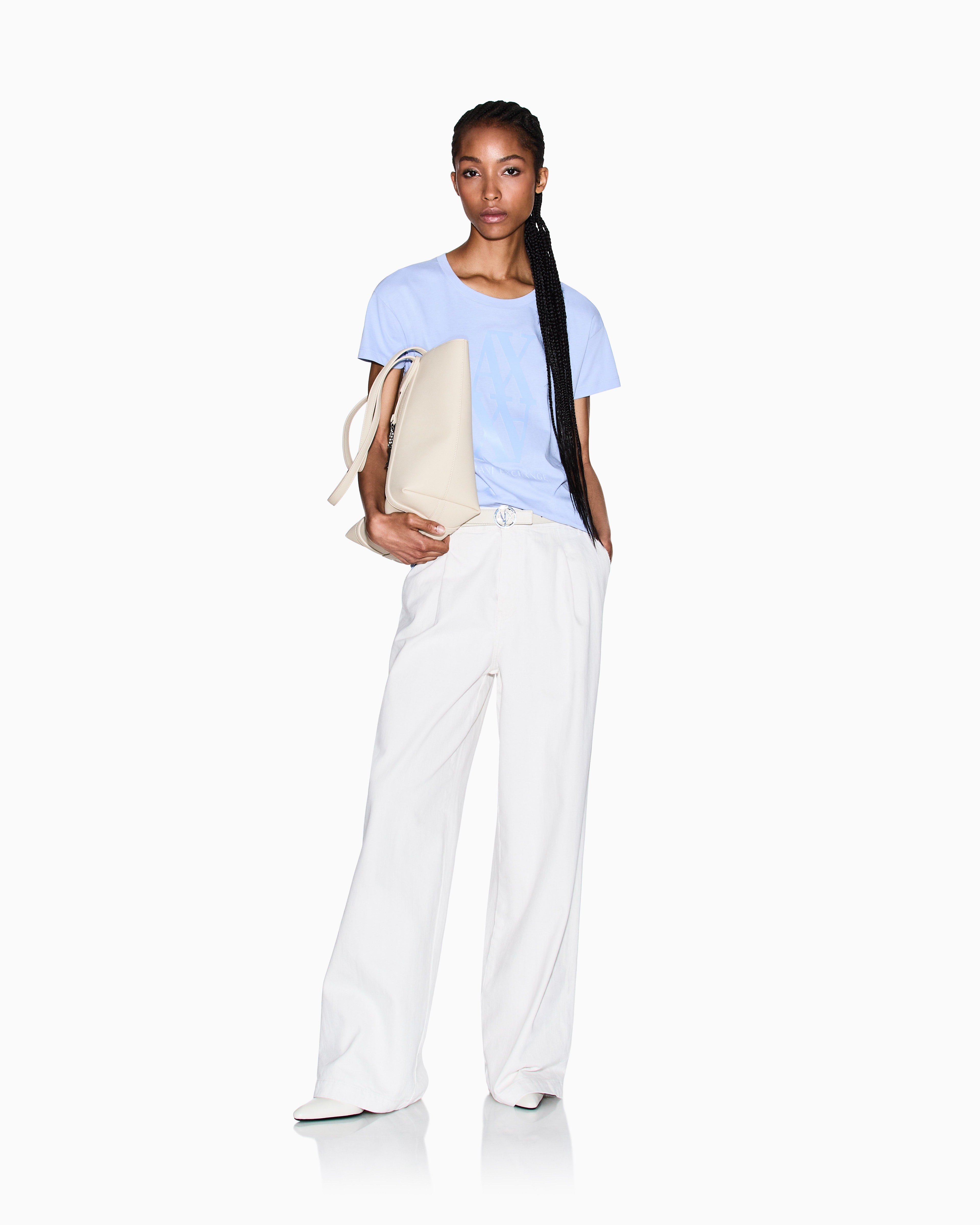 Women Blue Monogram Melody Boyfriend Fit T-Shirts