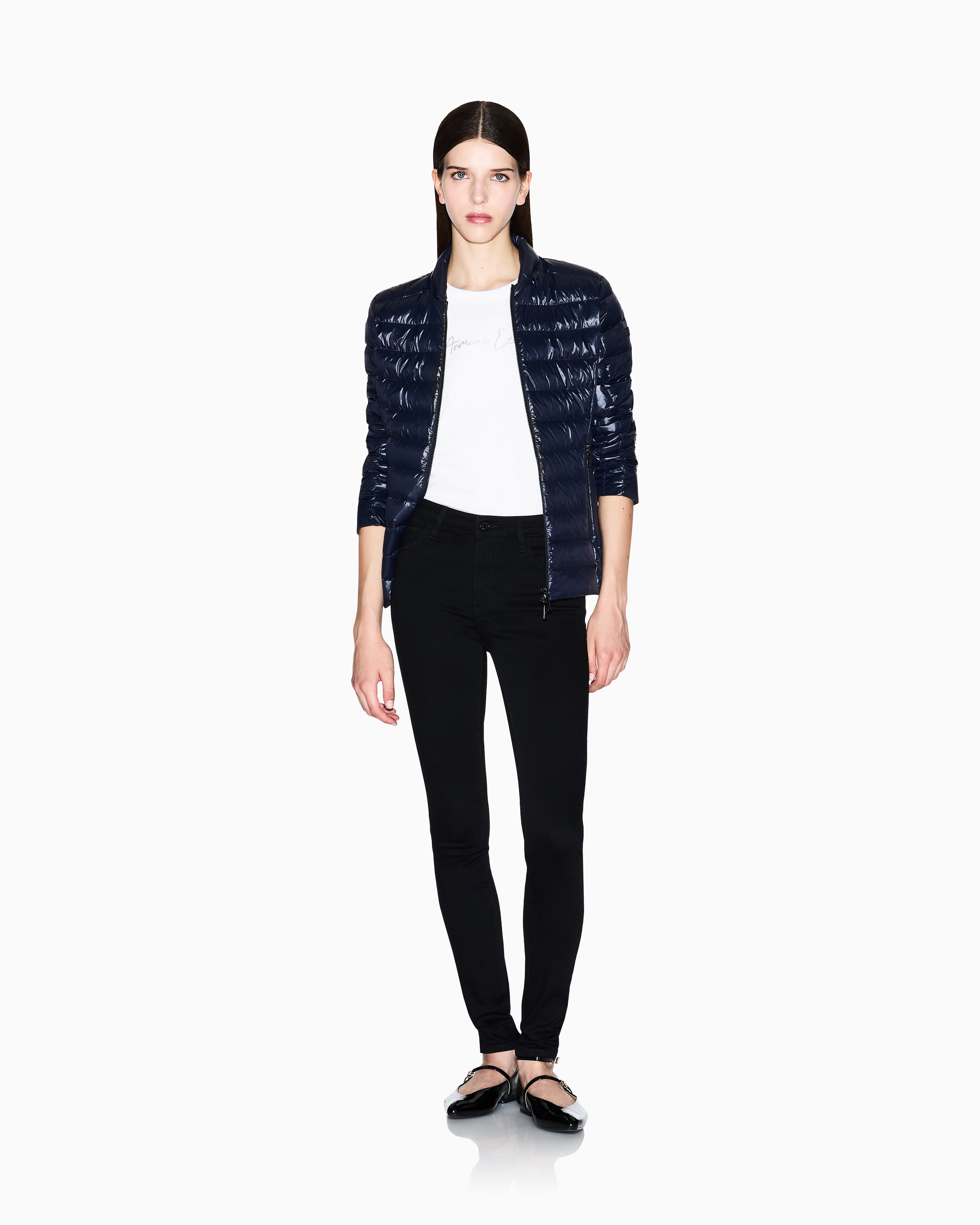 Women Blue Essentials Slim Fit Front Open Jackets
