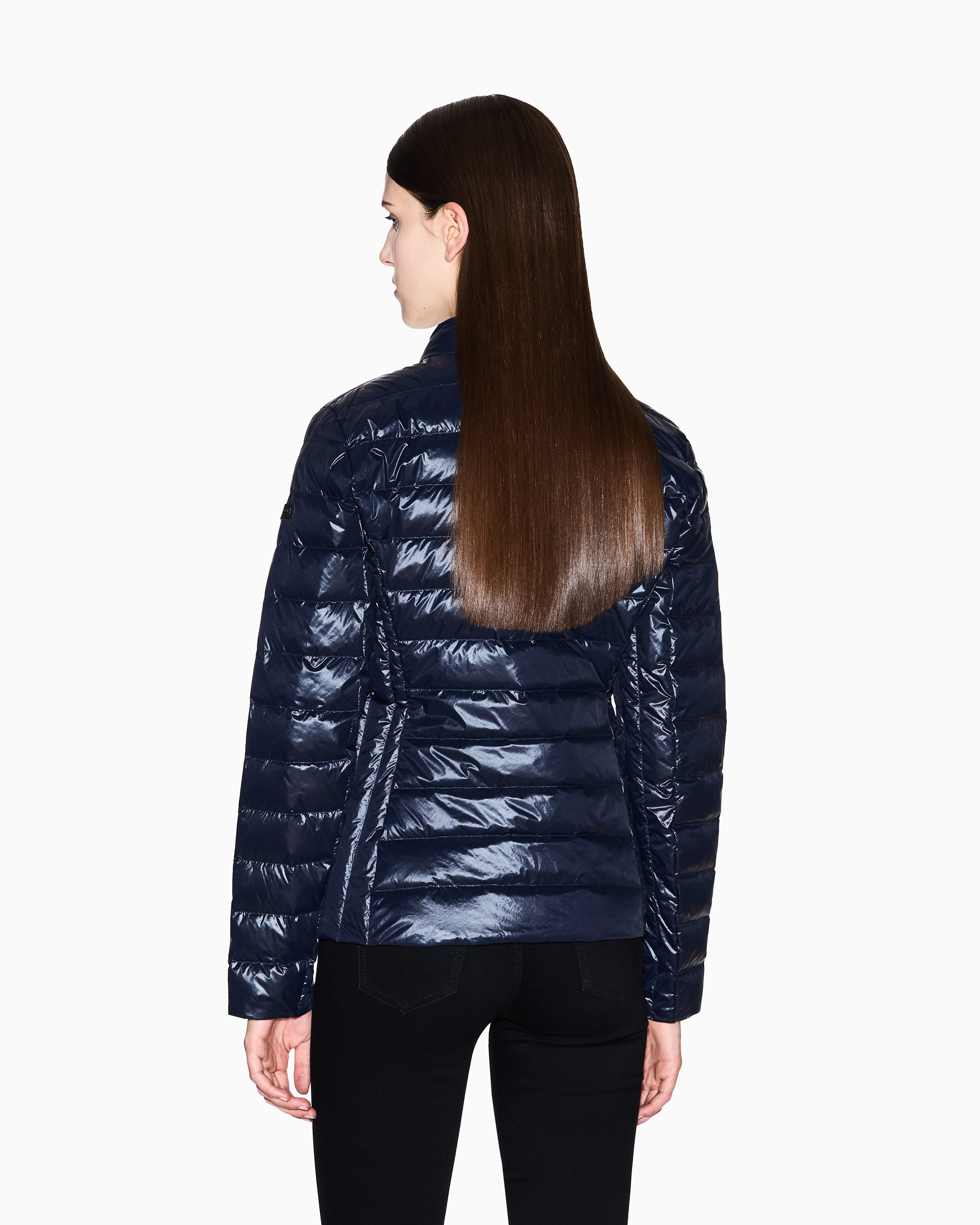 Women Blue Essentials Slim Fit Front Open Jackets