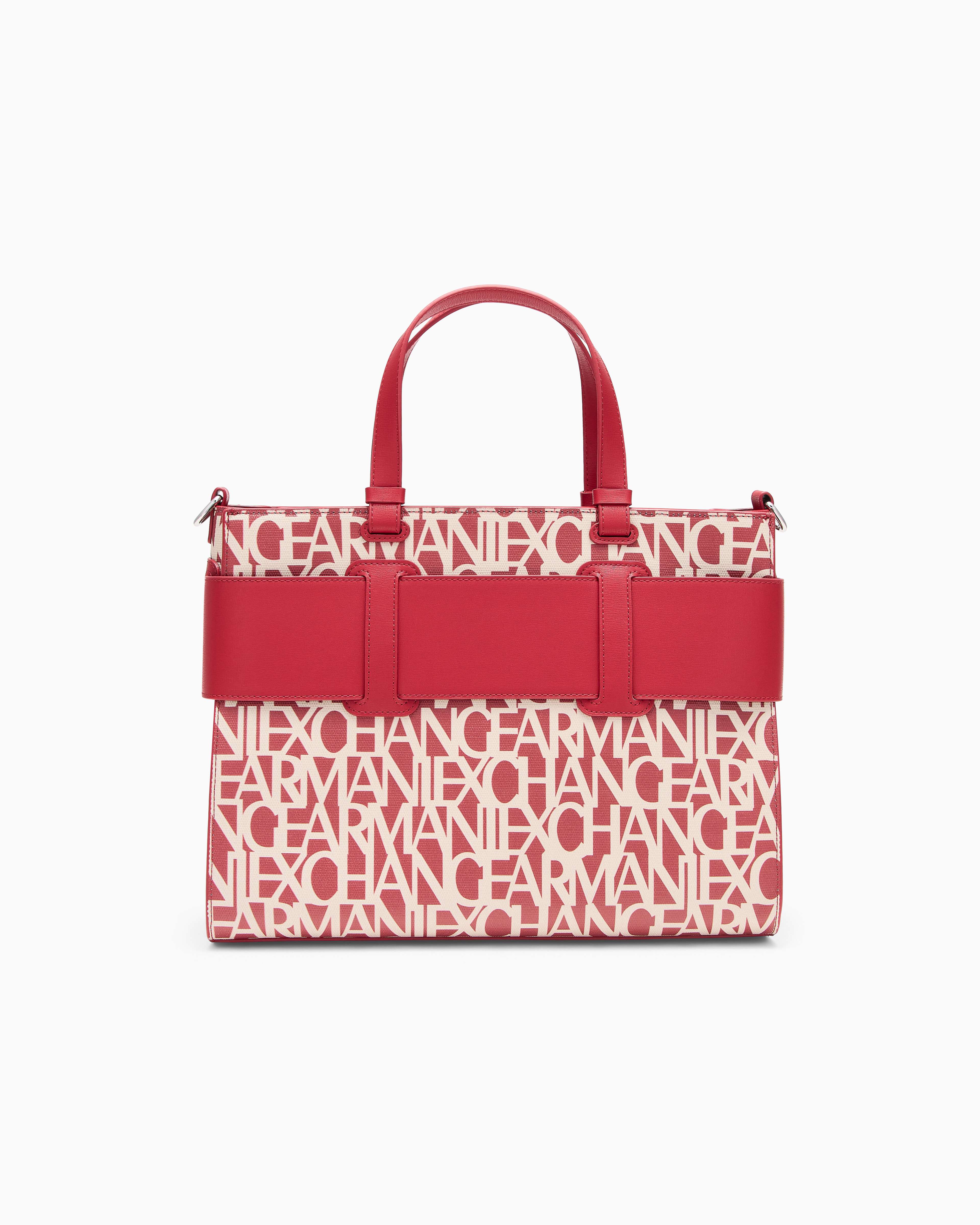Women's Red Susy Monogram Shopping Bag