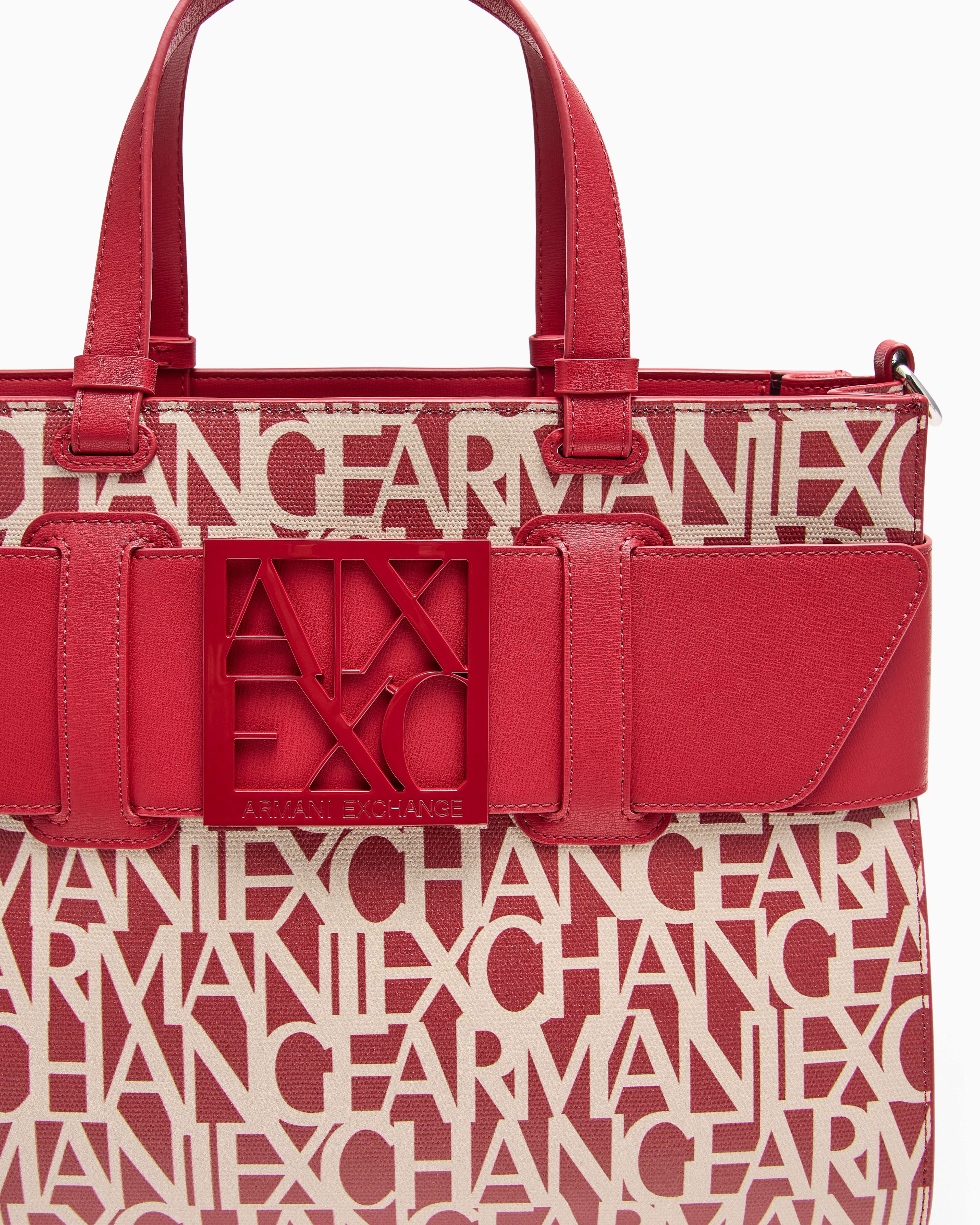 Women's Red Susy Monogram Shopping Bag