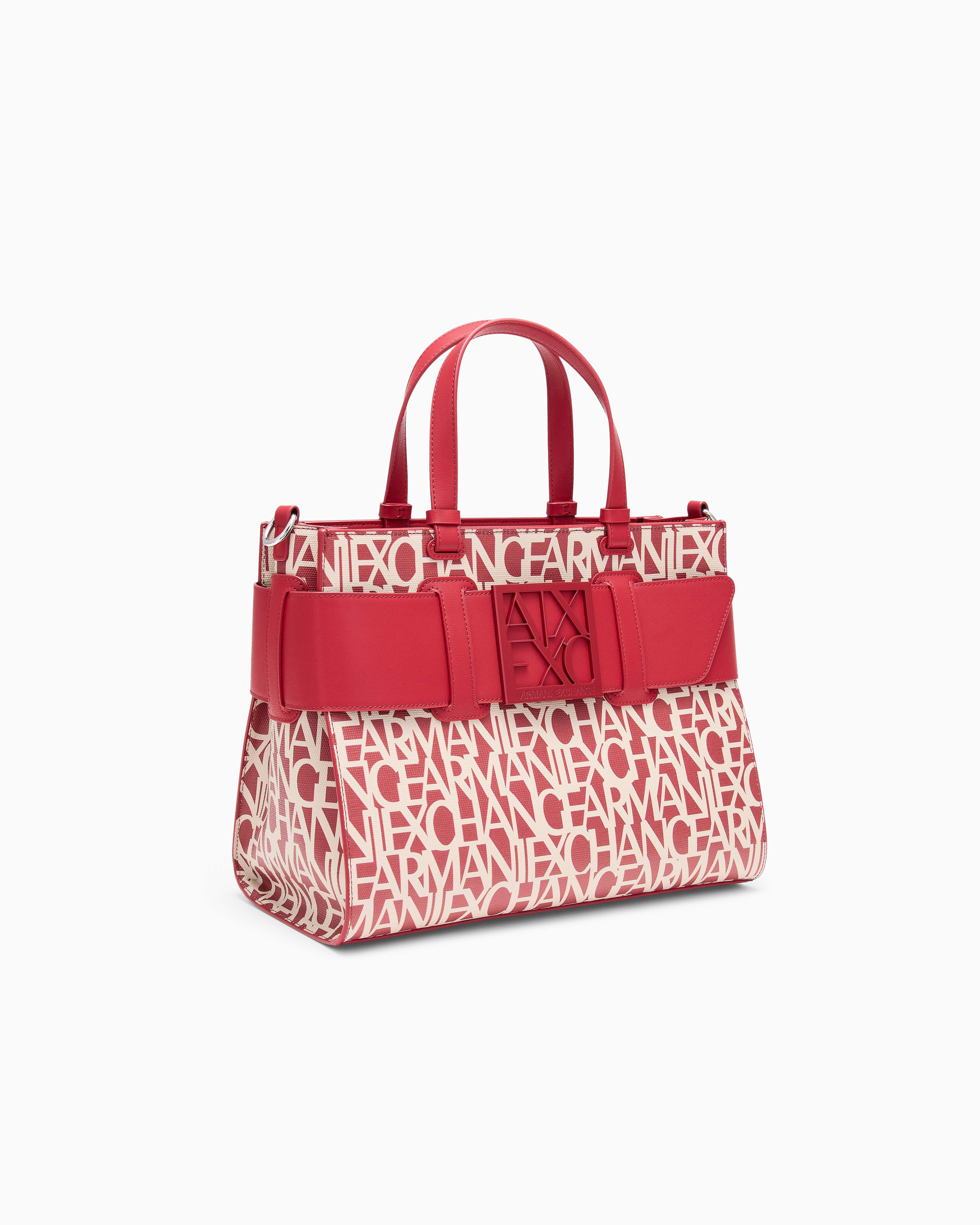 Women's Red Susy Monogram Shopping Bag