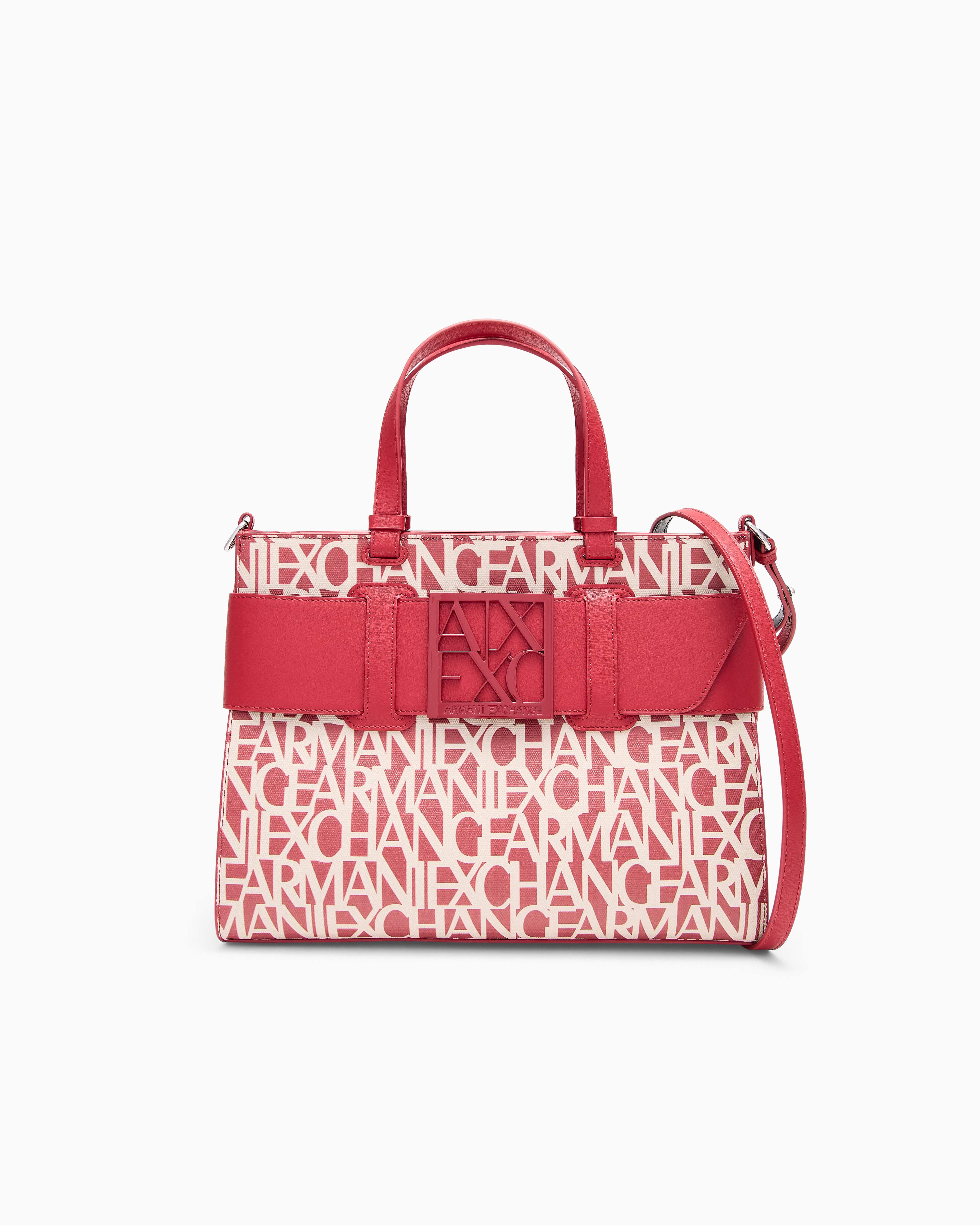Women's Red Susy Monogram Shopping Bag