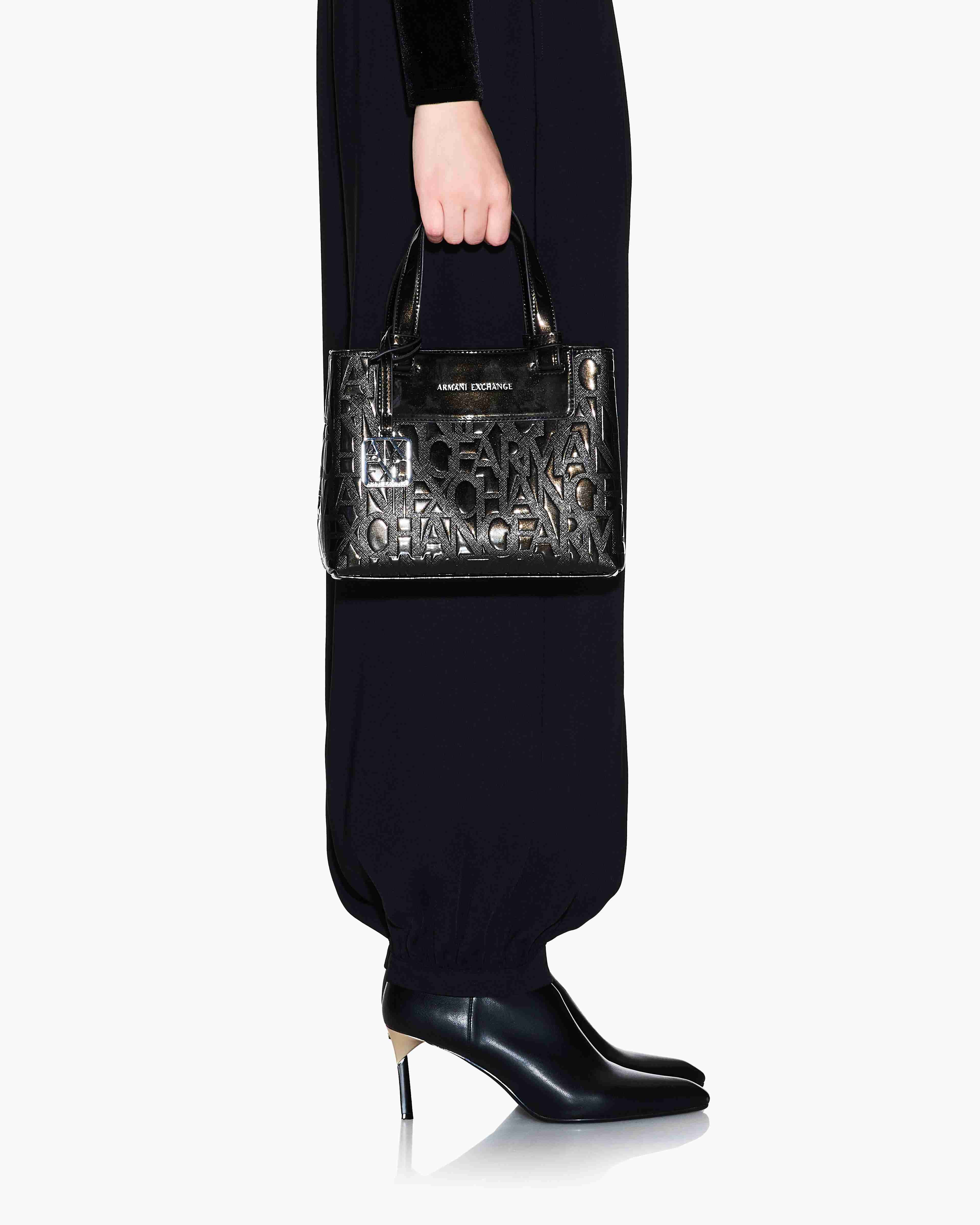 Women's Black Liz Patent Shopping Bag
