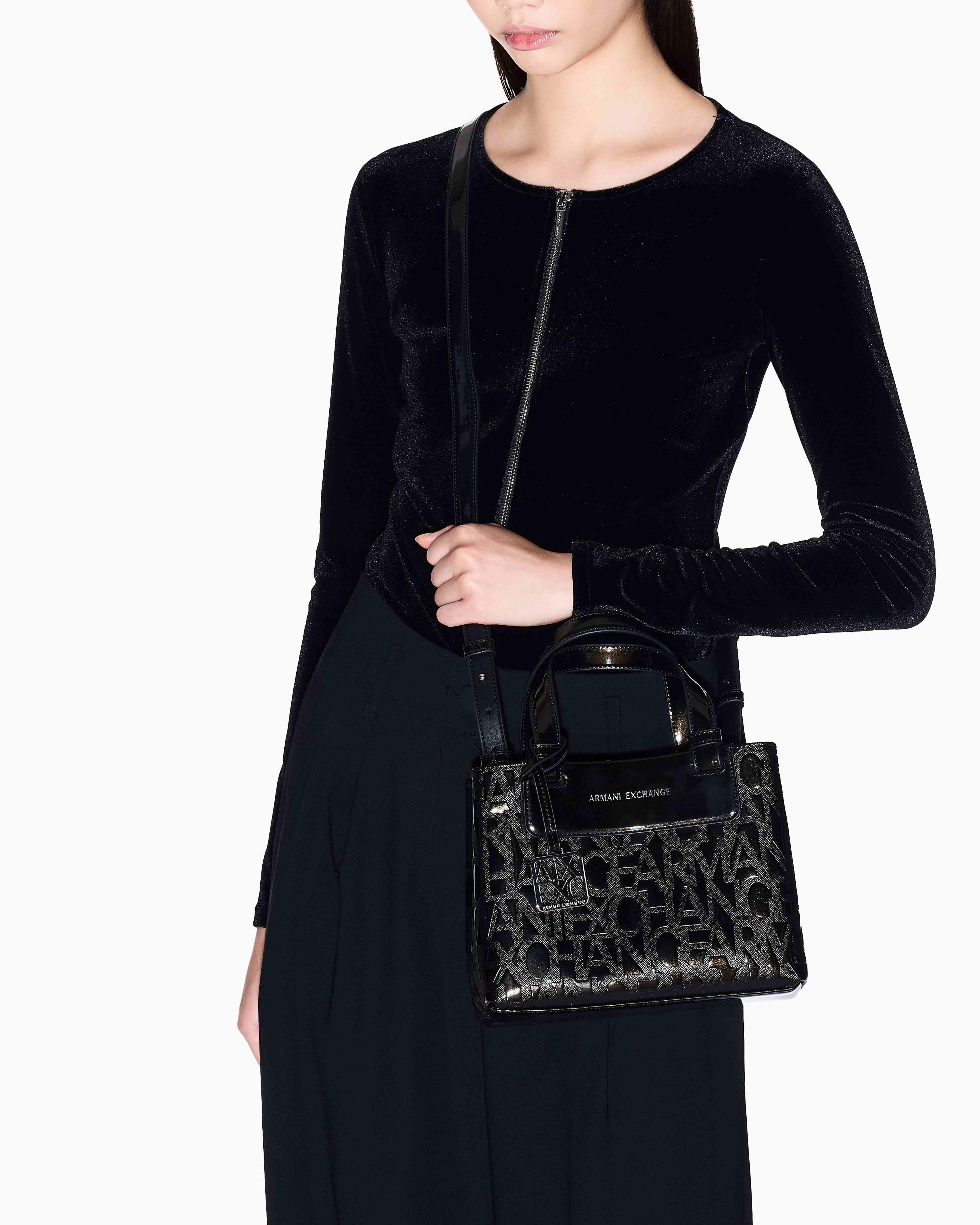 Women's Black Liz Patent Shopping Bag