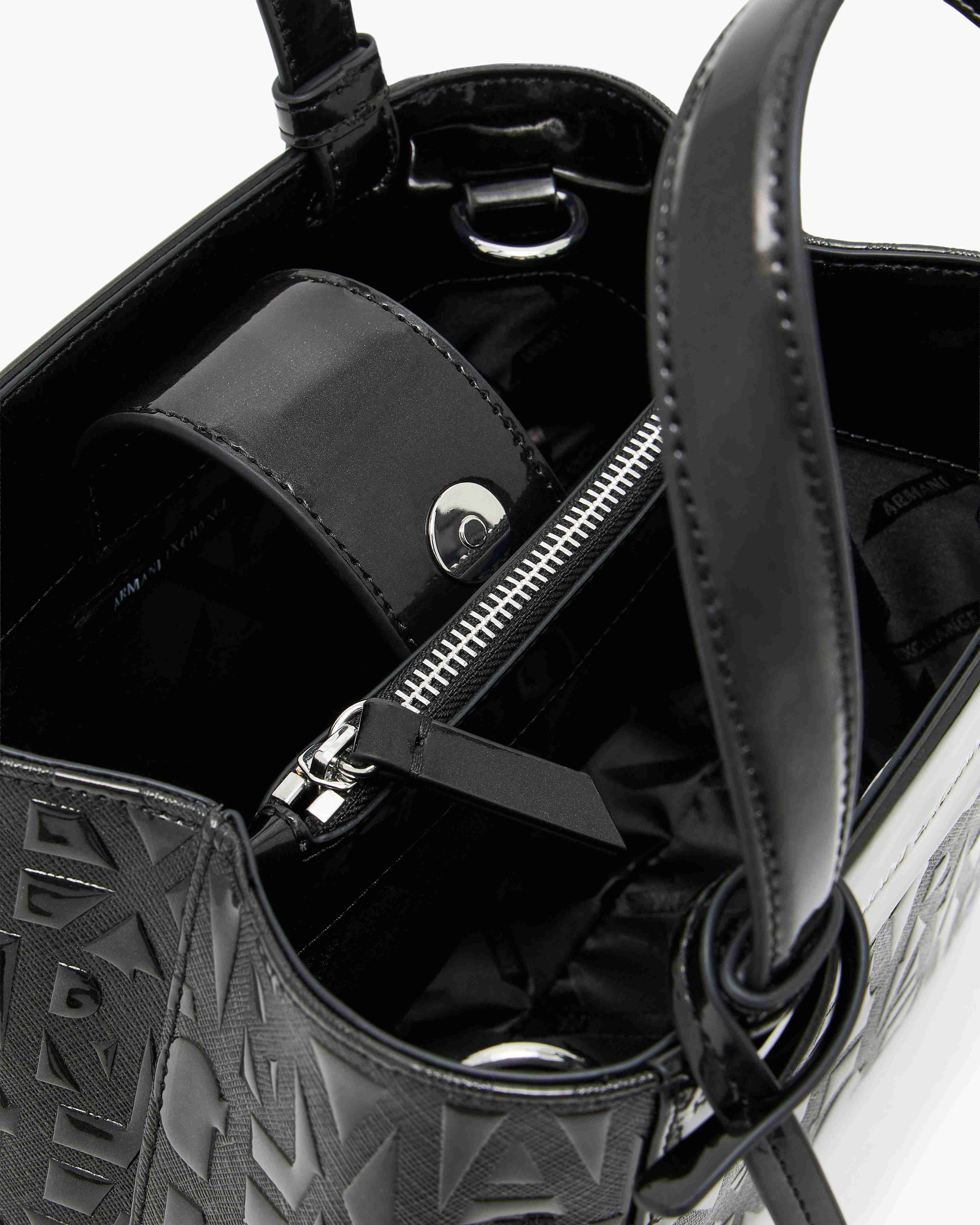 Women's Black Liz Patent Shopping Bag