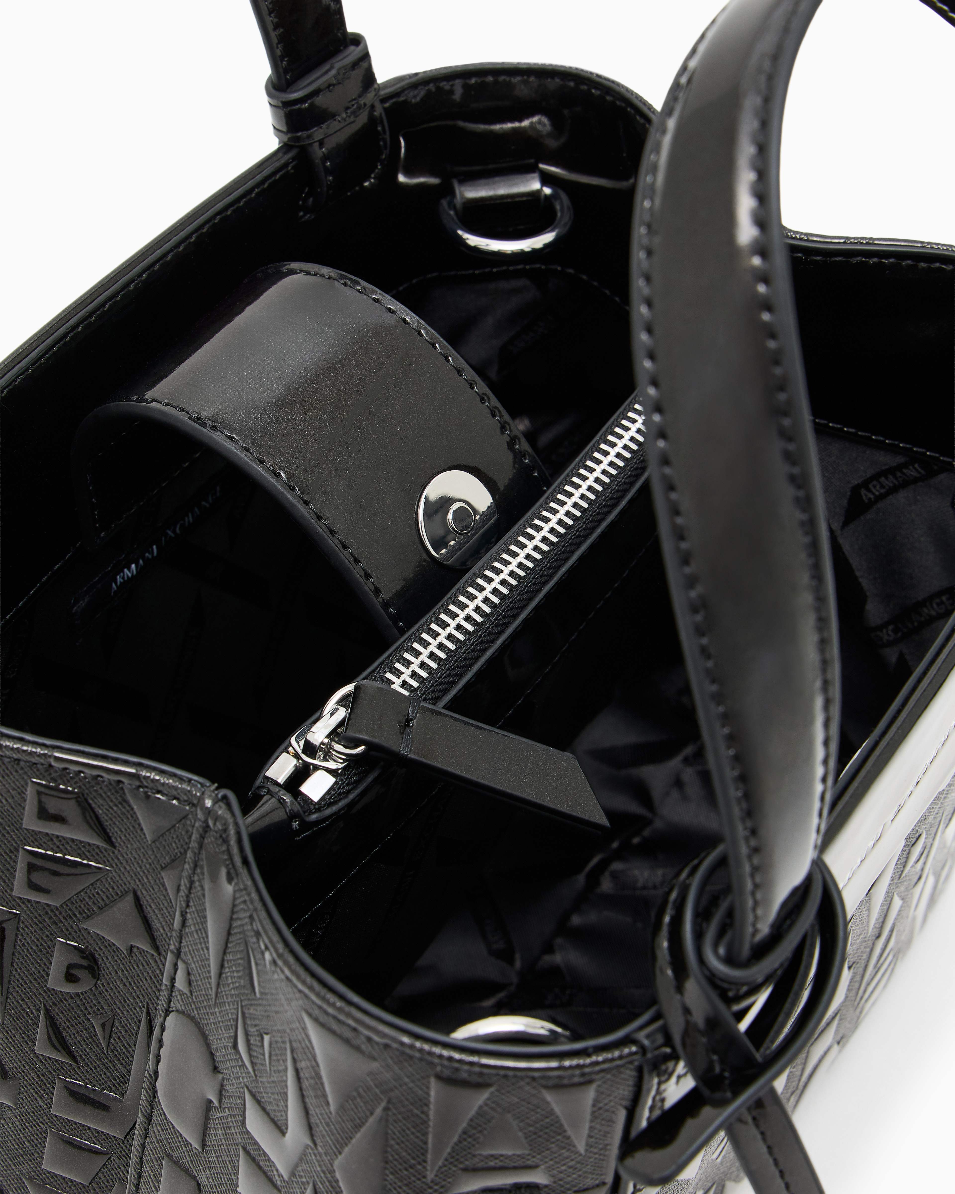 Women's Black Liz Patent Shopping Bag