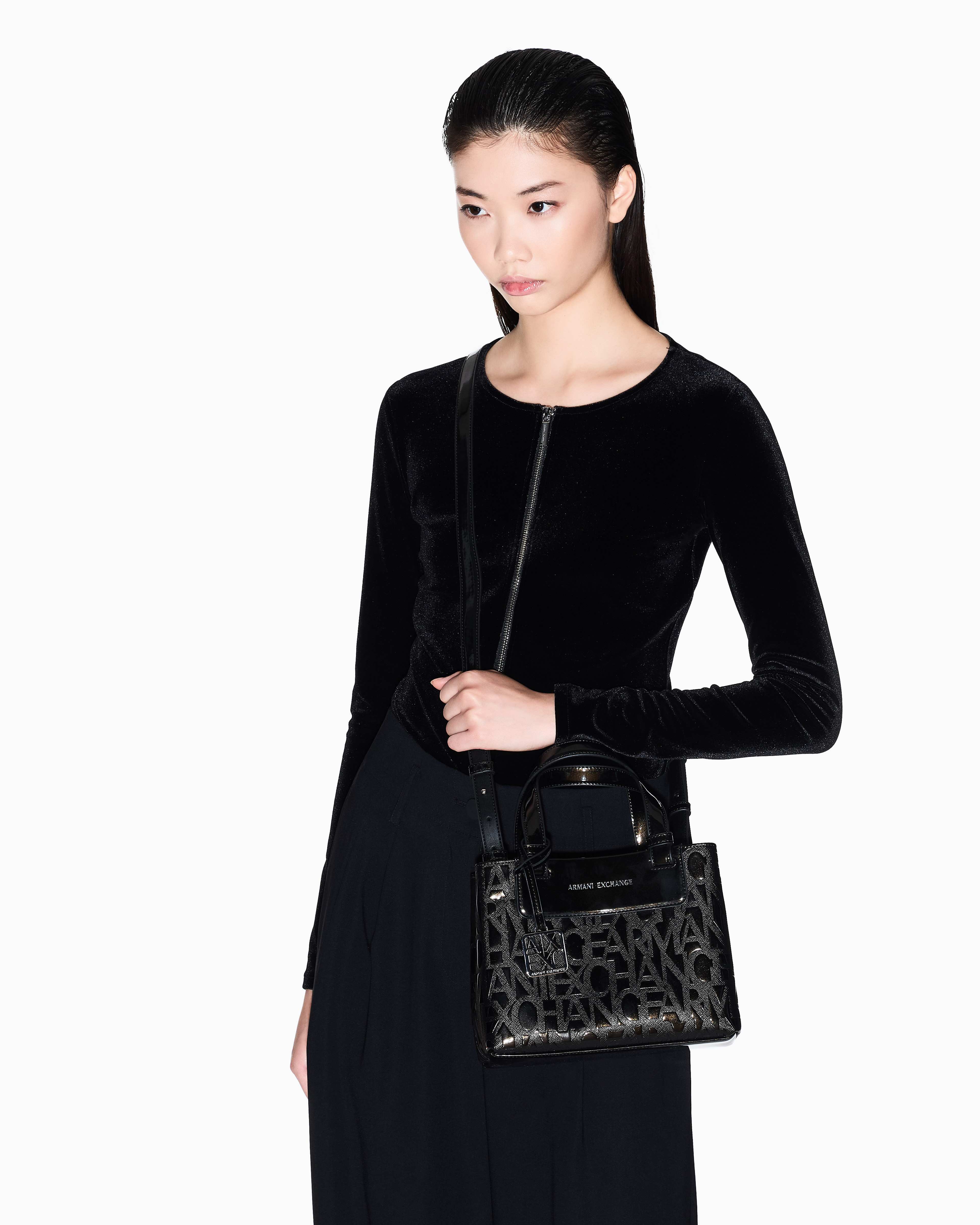 Women's Black Liz Patent Shopping Bag