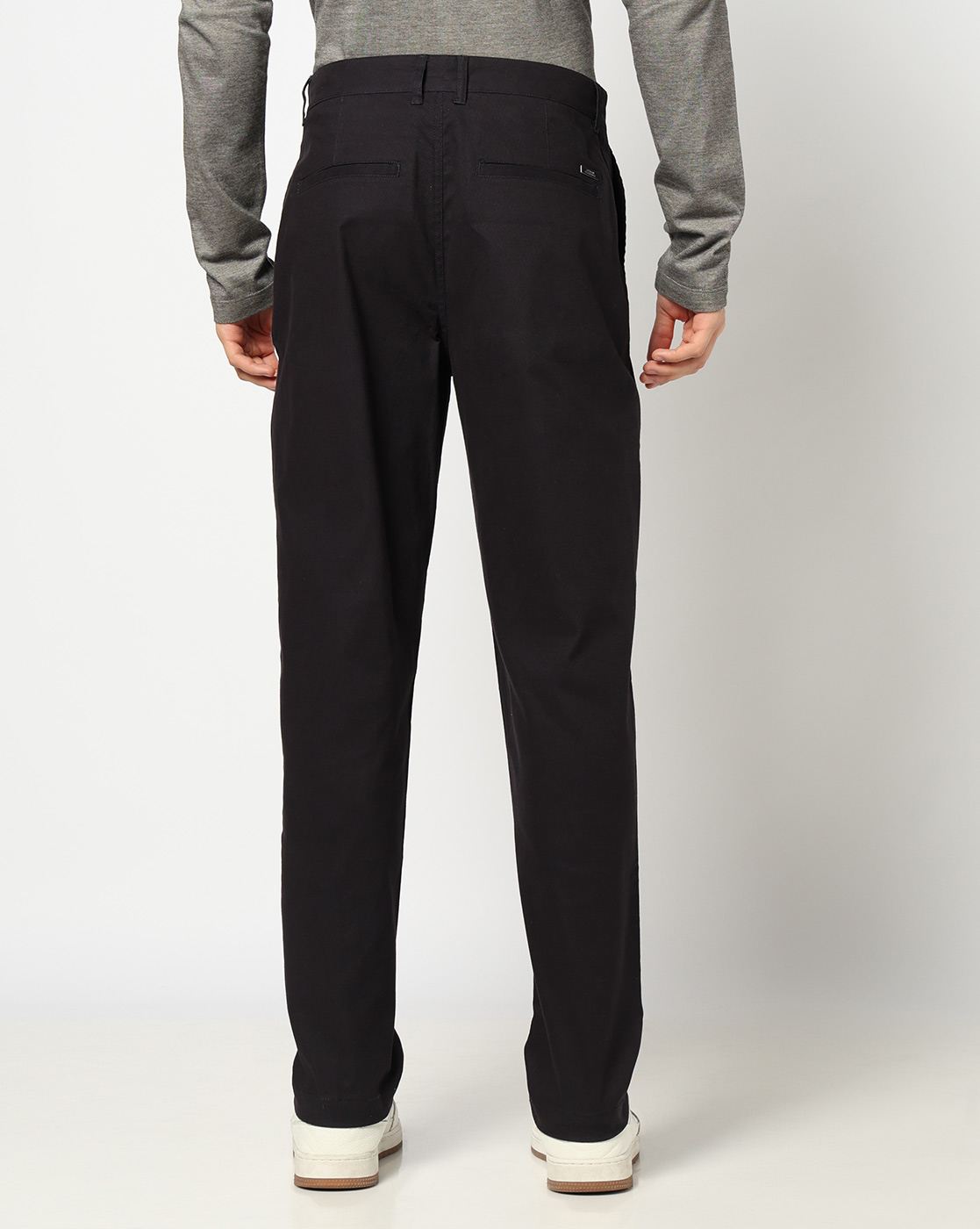 Men Blue Straight Fit Trousers