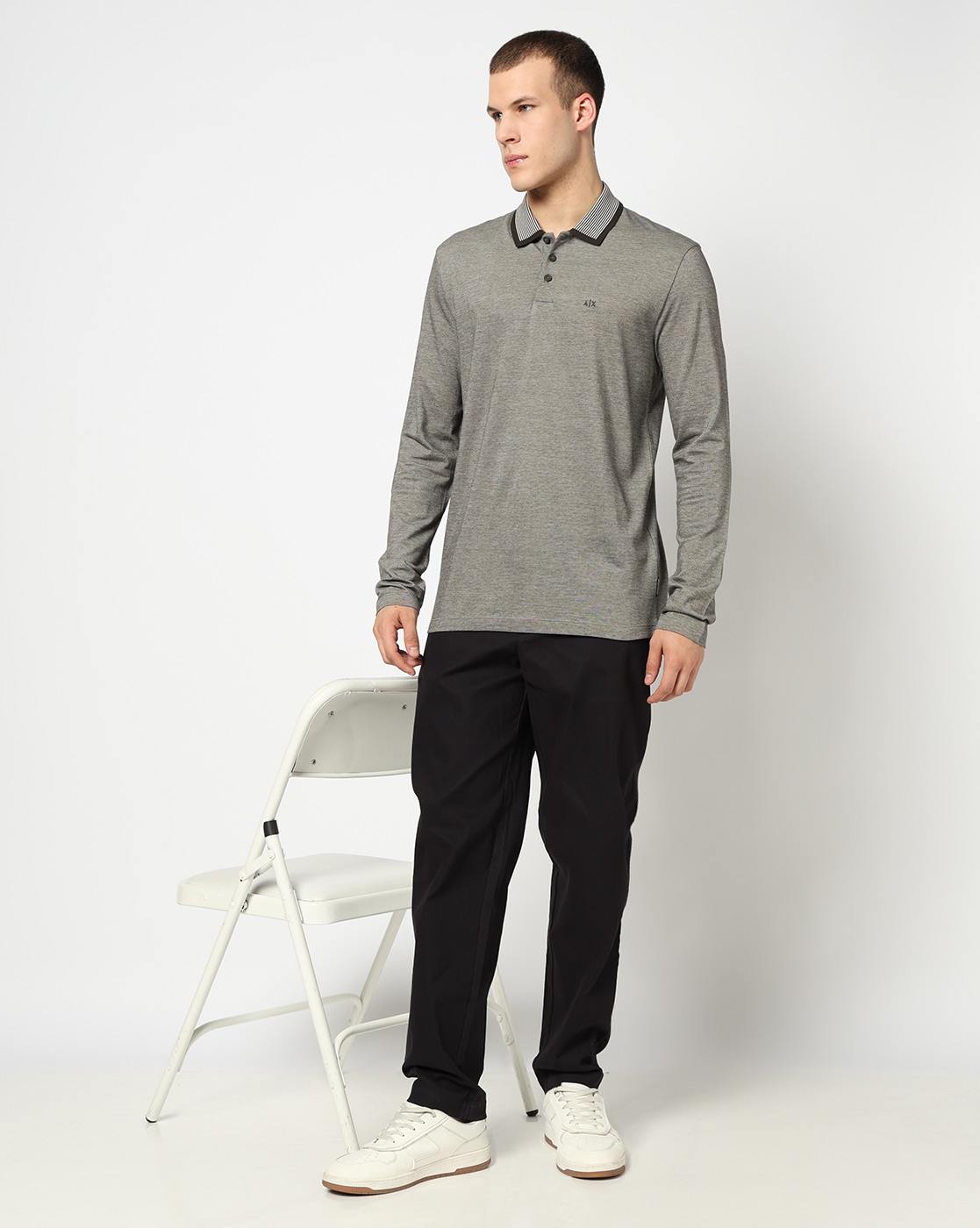 Men Blue Straight Fit Trousers