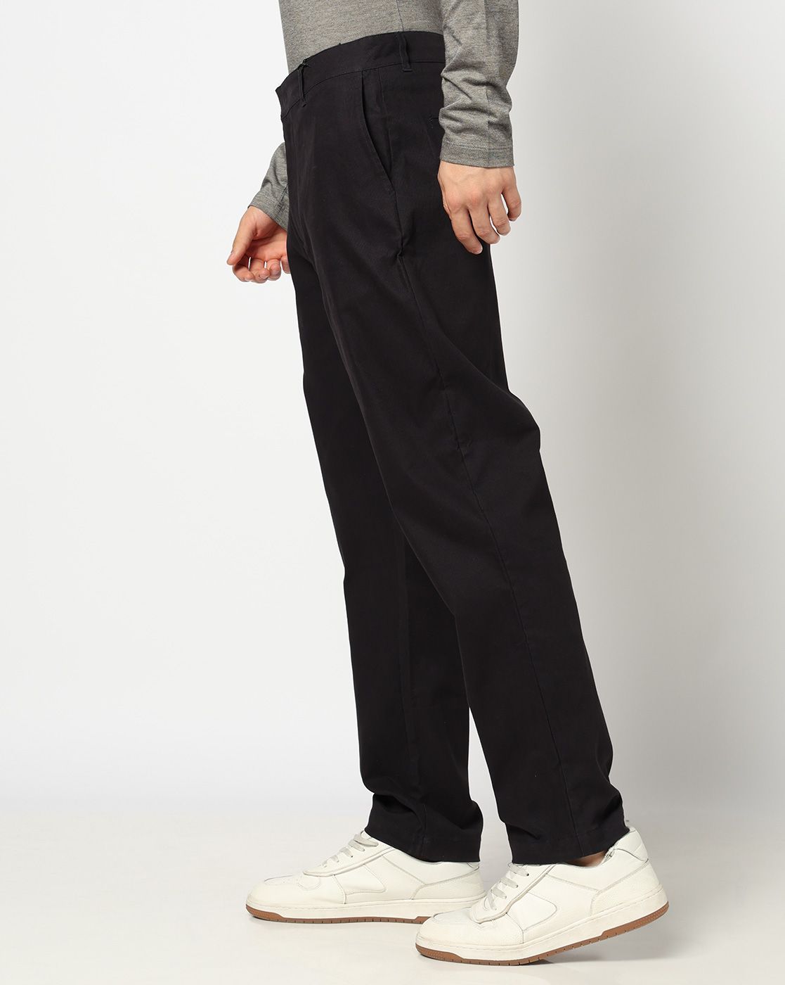 Men Blue Straight Fit Trousers