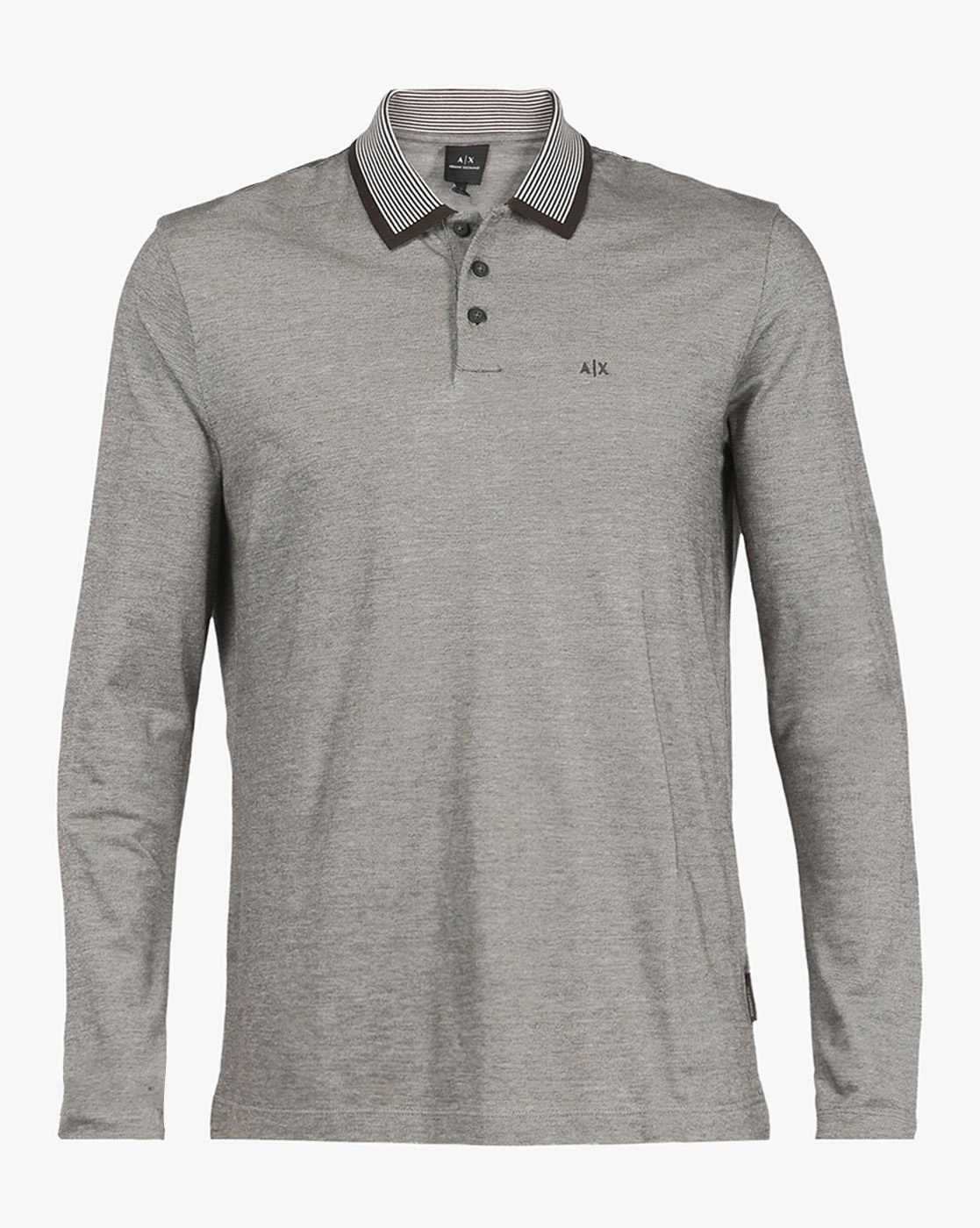 Men Brown Armani Classics Regular Fit Polos