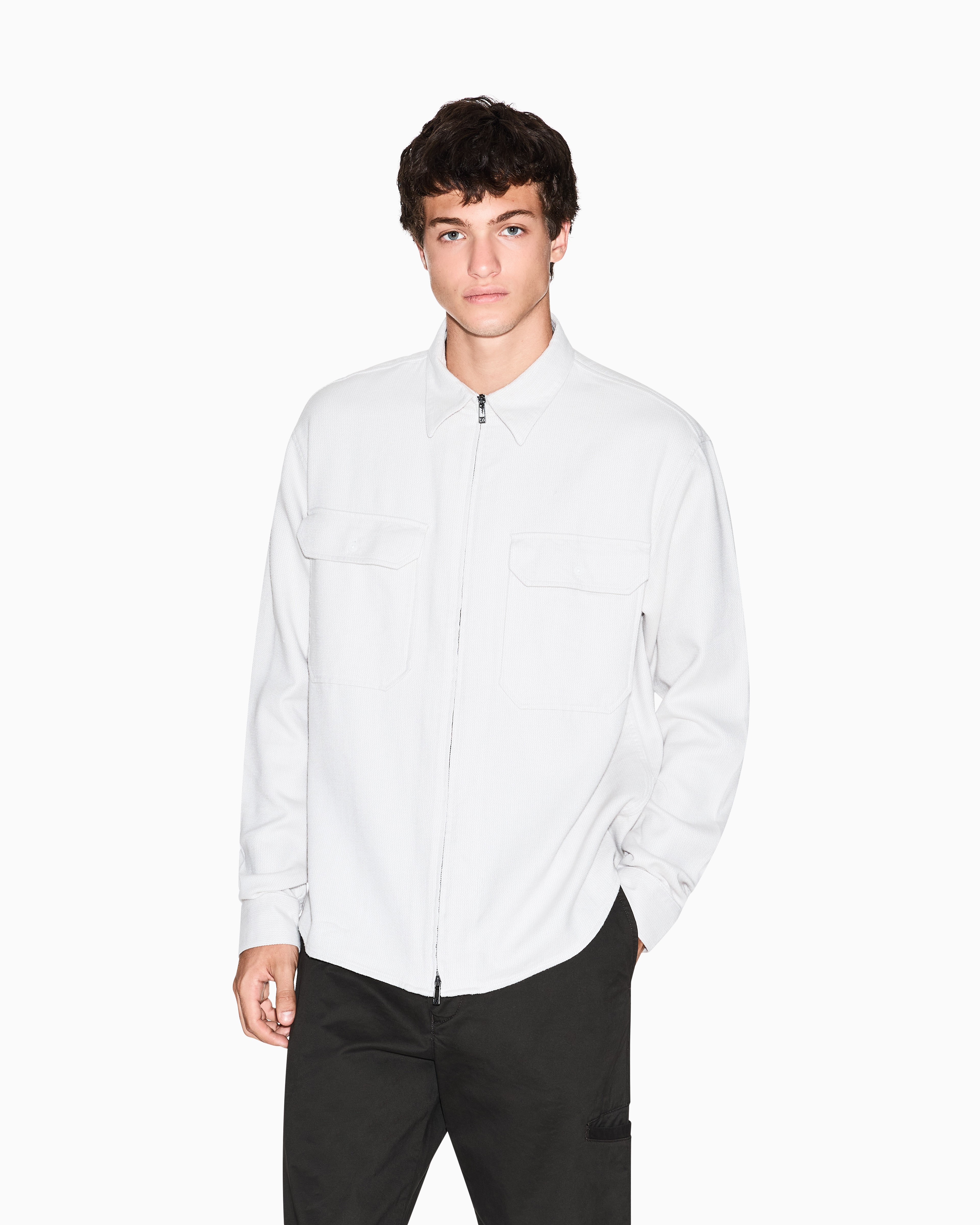 Men Grey Armani Classics Comfort Fit Casual Shirts