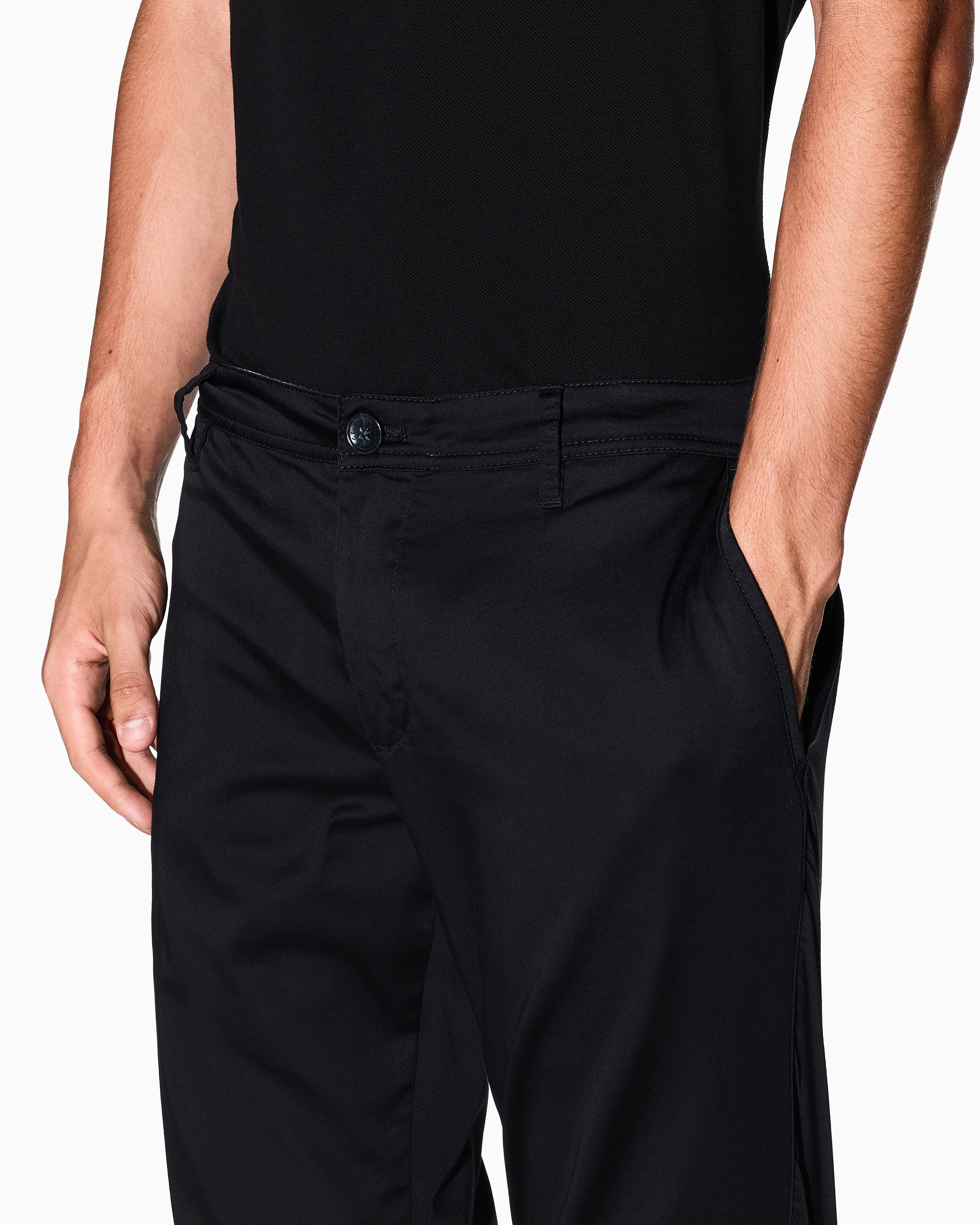 Men Black Straight Fit Trousers