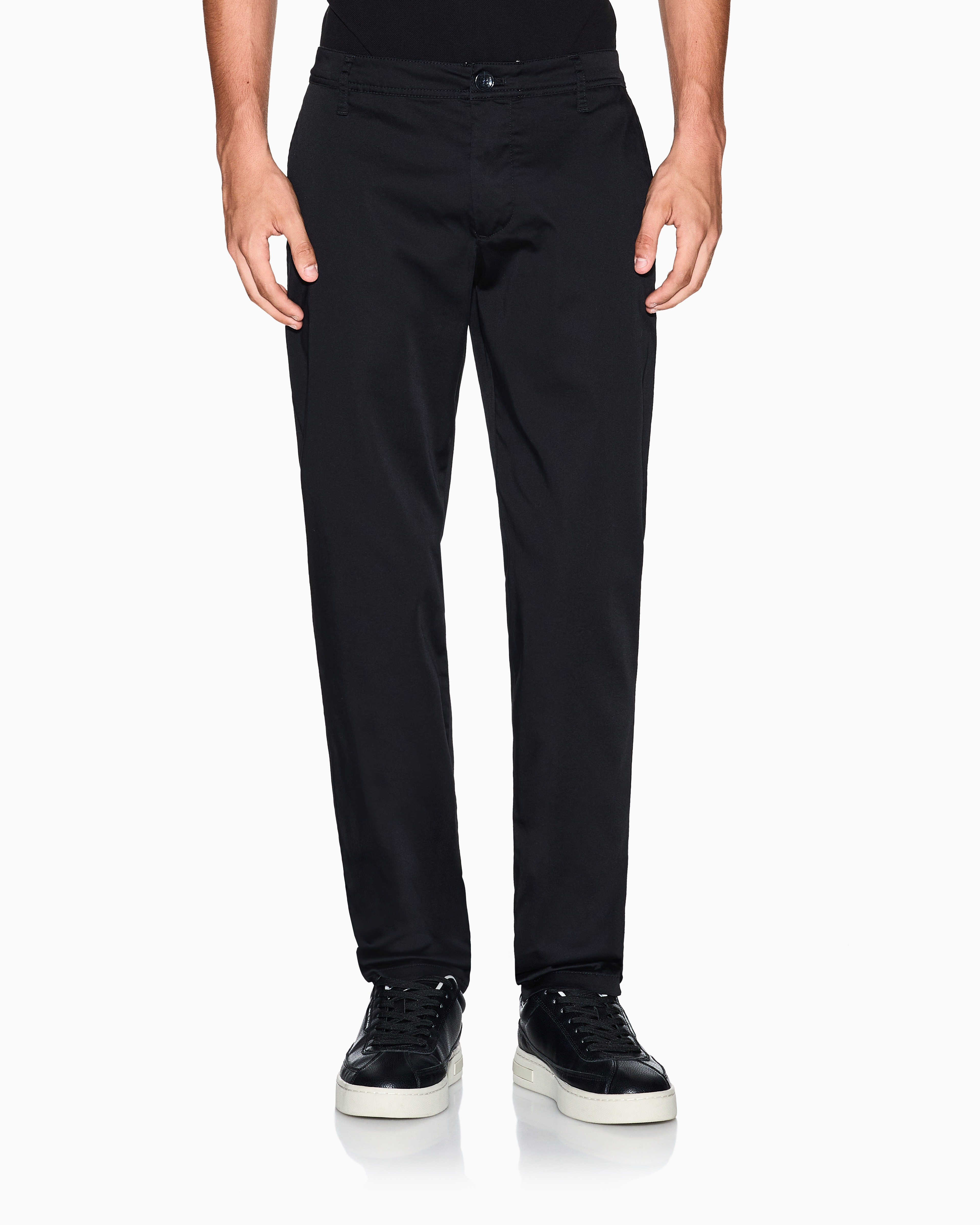 Men Black Straight Fit Trousers