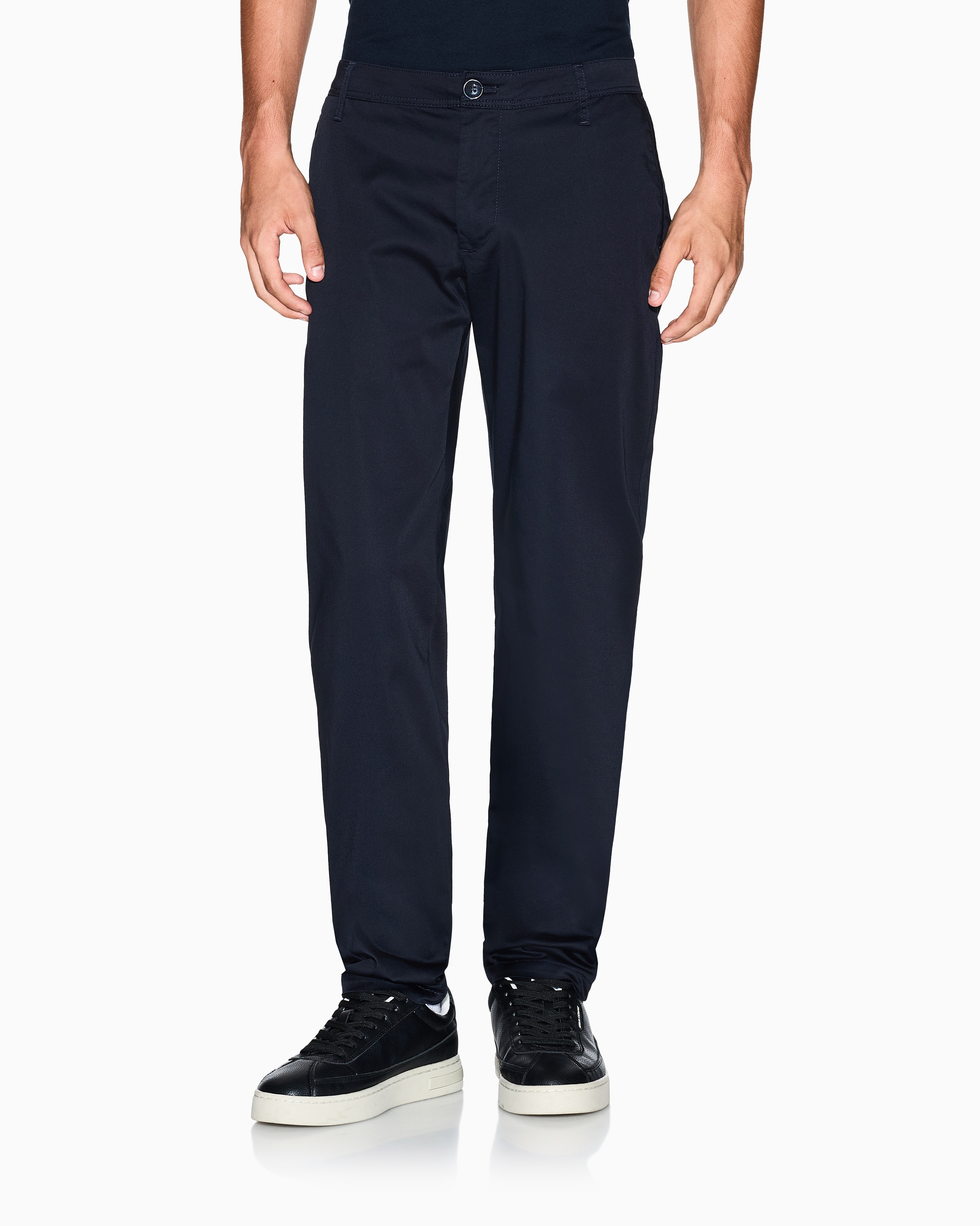 Men Blue Straight Fit Trousers