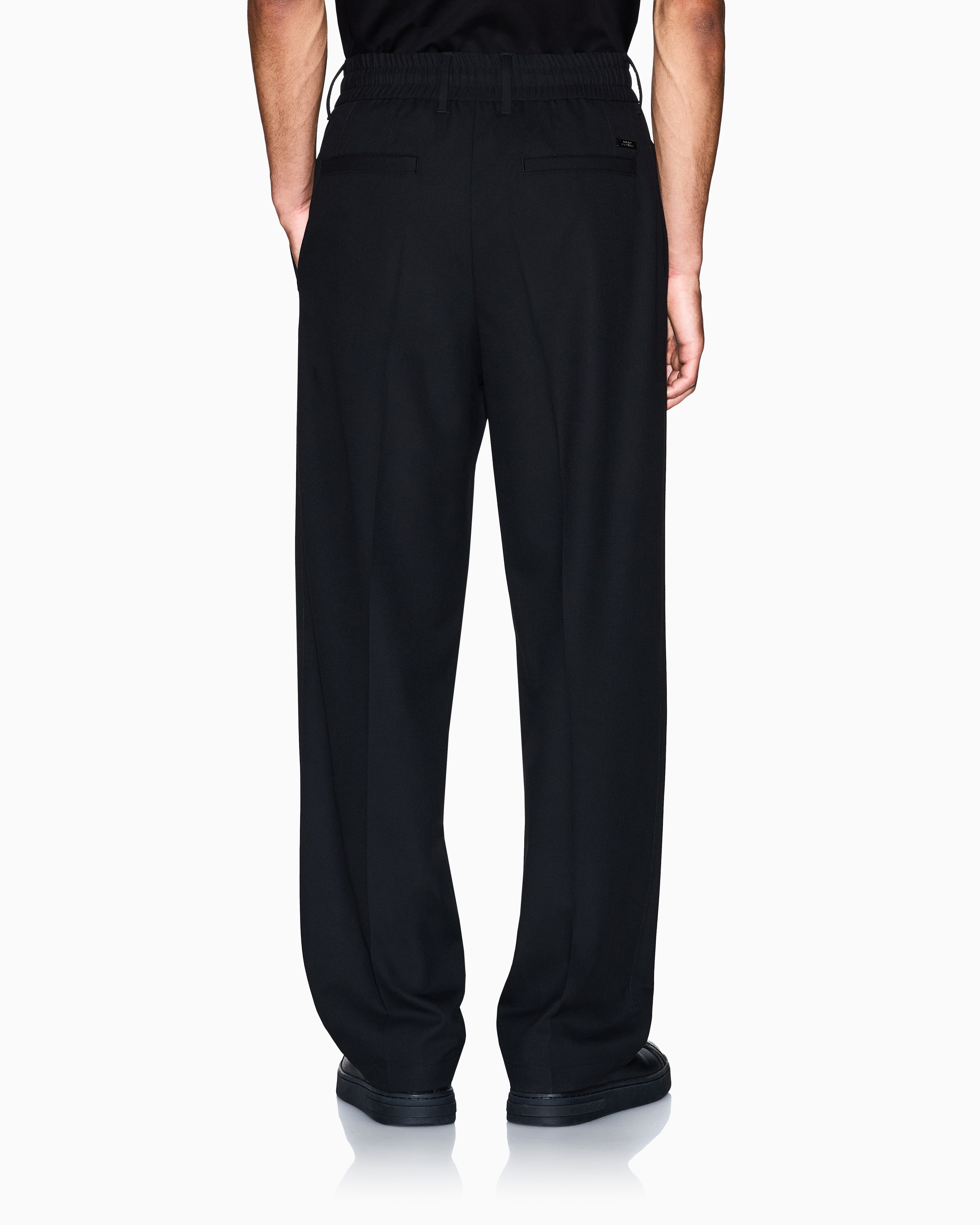 Men Black Straight Fit Trousers