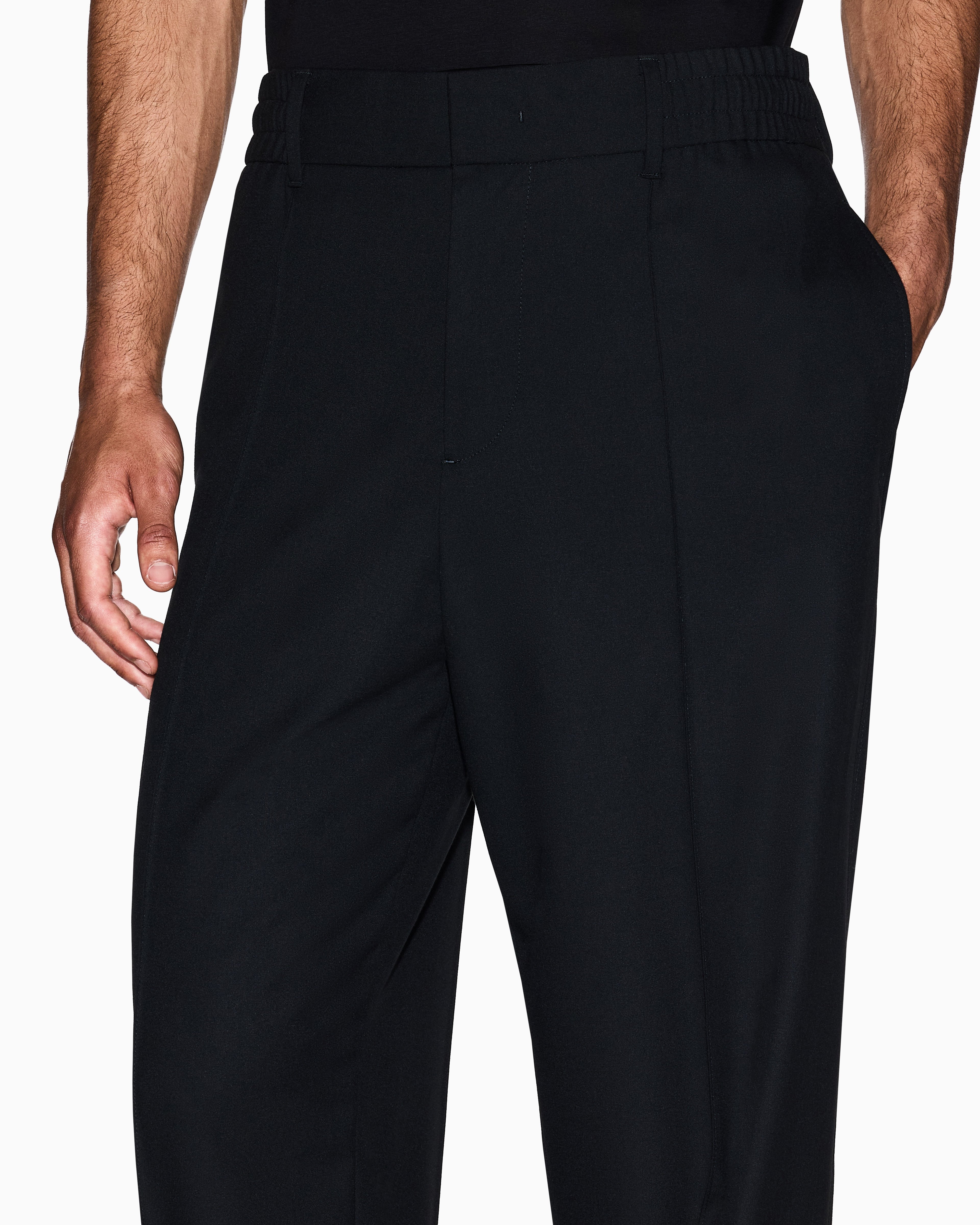Men Black Straight Fit Trousers