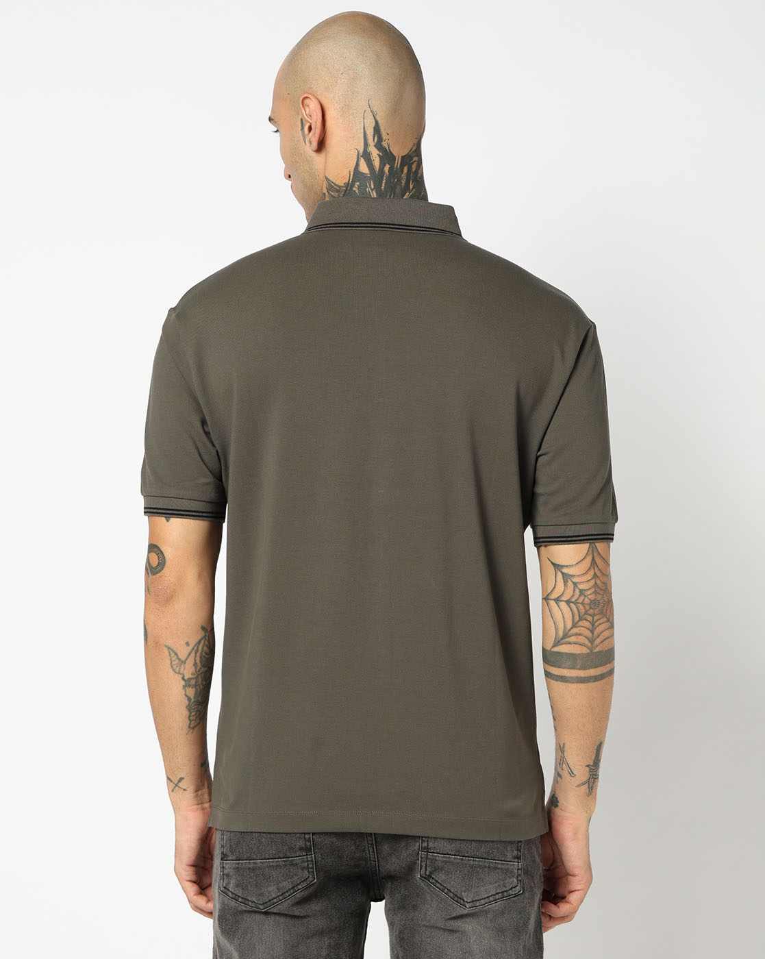 Men Green Basics Regular Fit Polos
