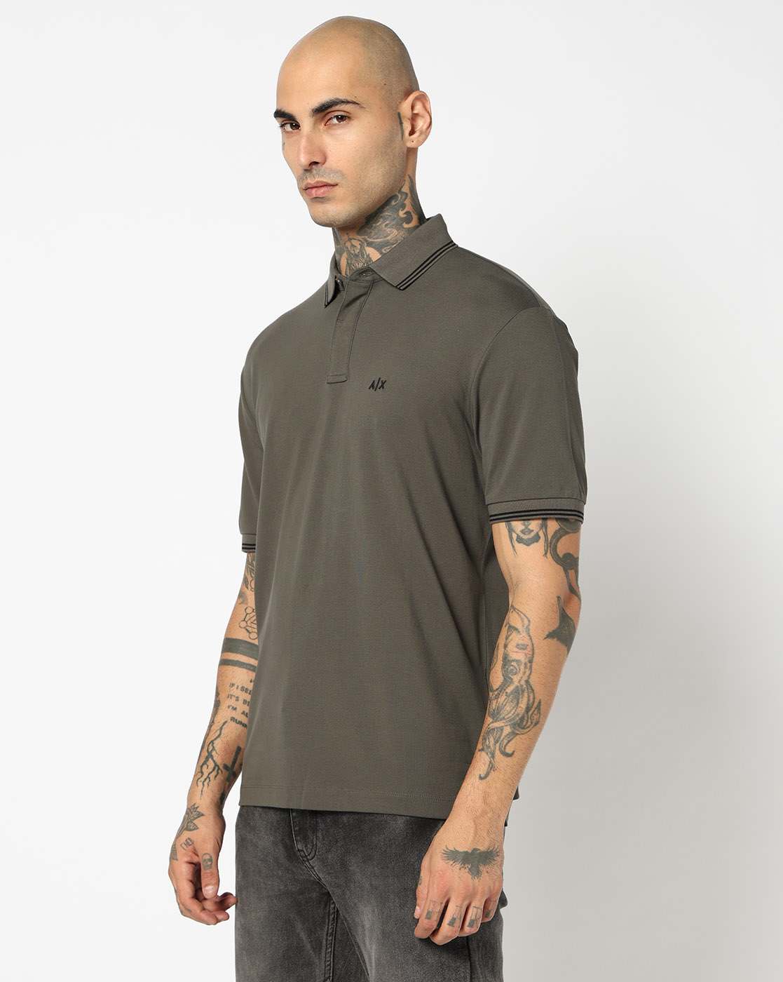 Men Green Basics Regular Fit Polos