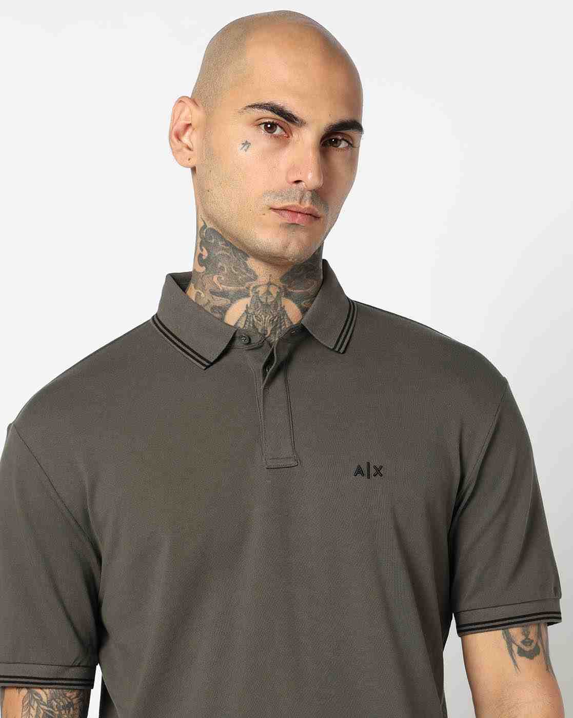 Men Green Basics Regular Fit Polos