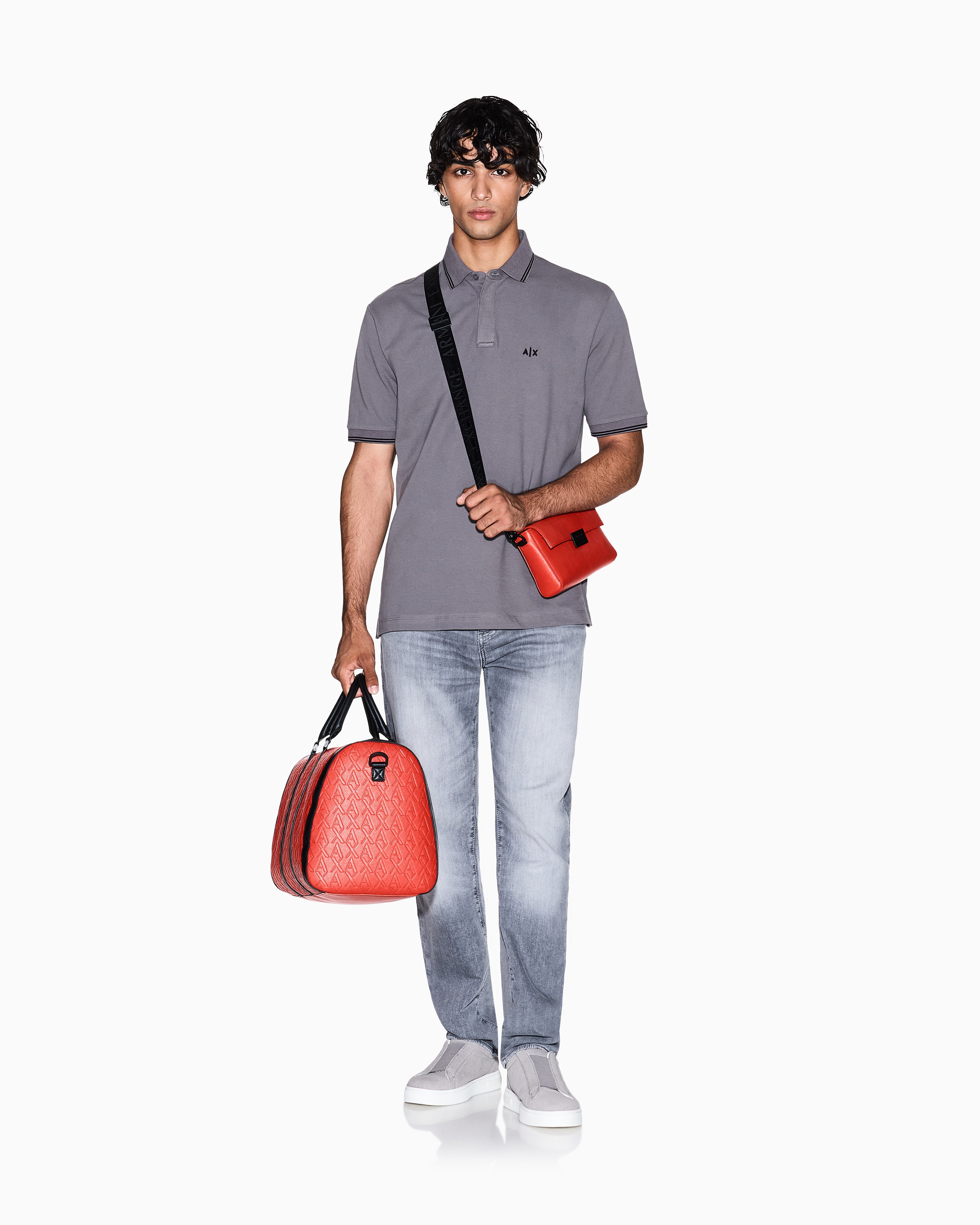 Men Grey Basics Regular Fit Polos