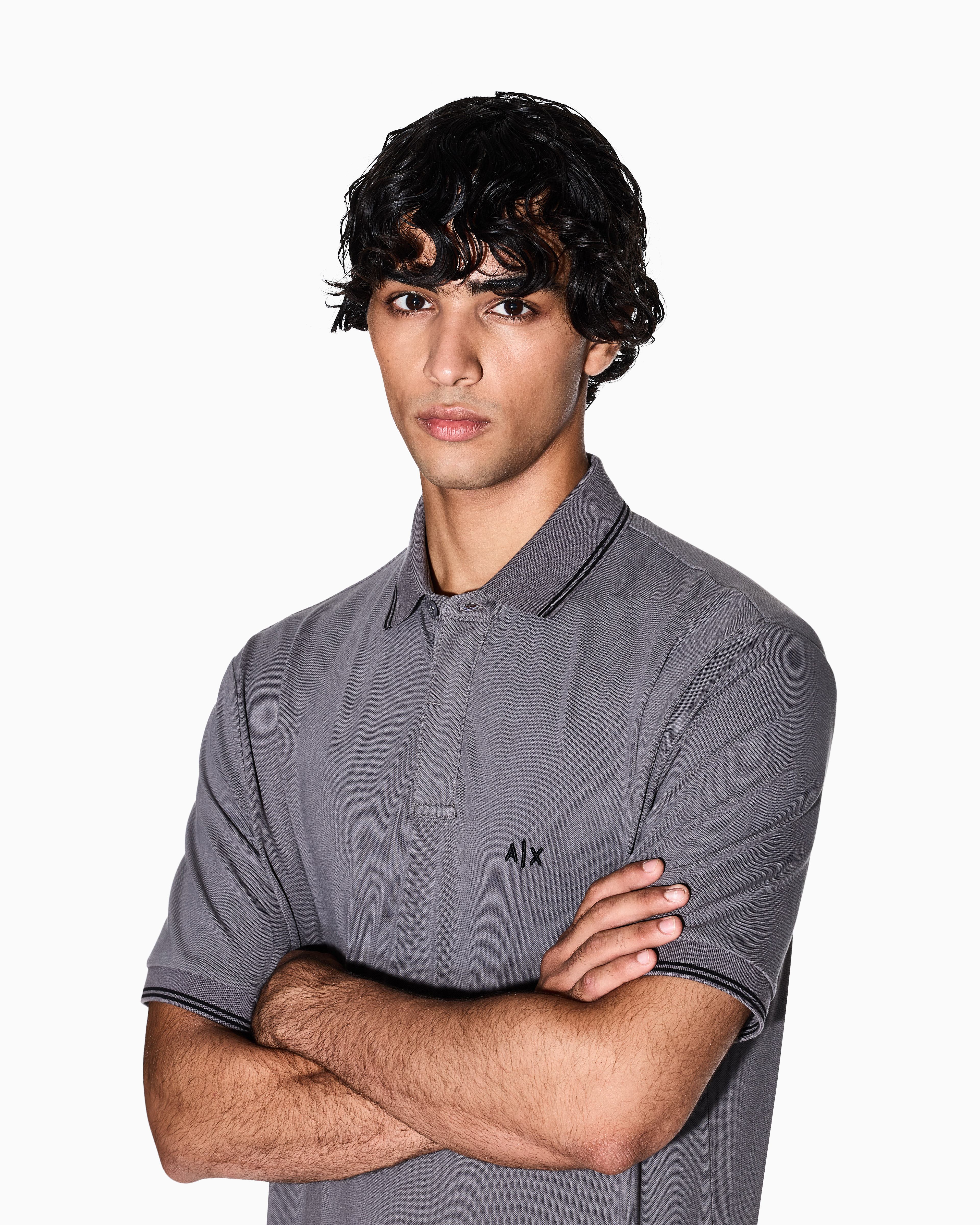 Men Grey Basics Regular Fit Polos