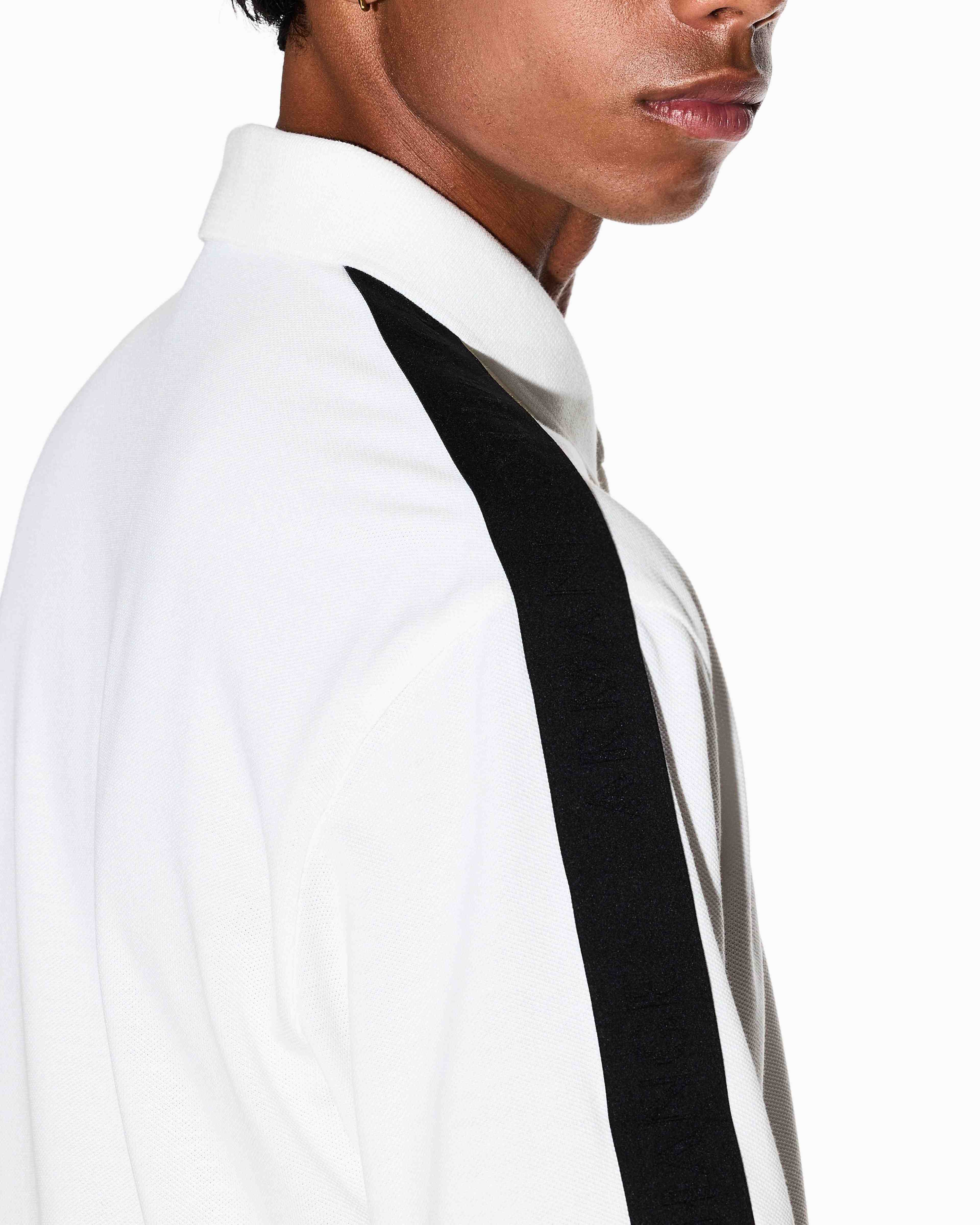 Men's White Logo Tape Polo Shirt