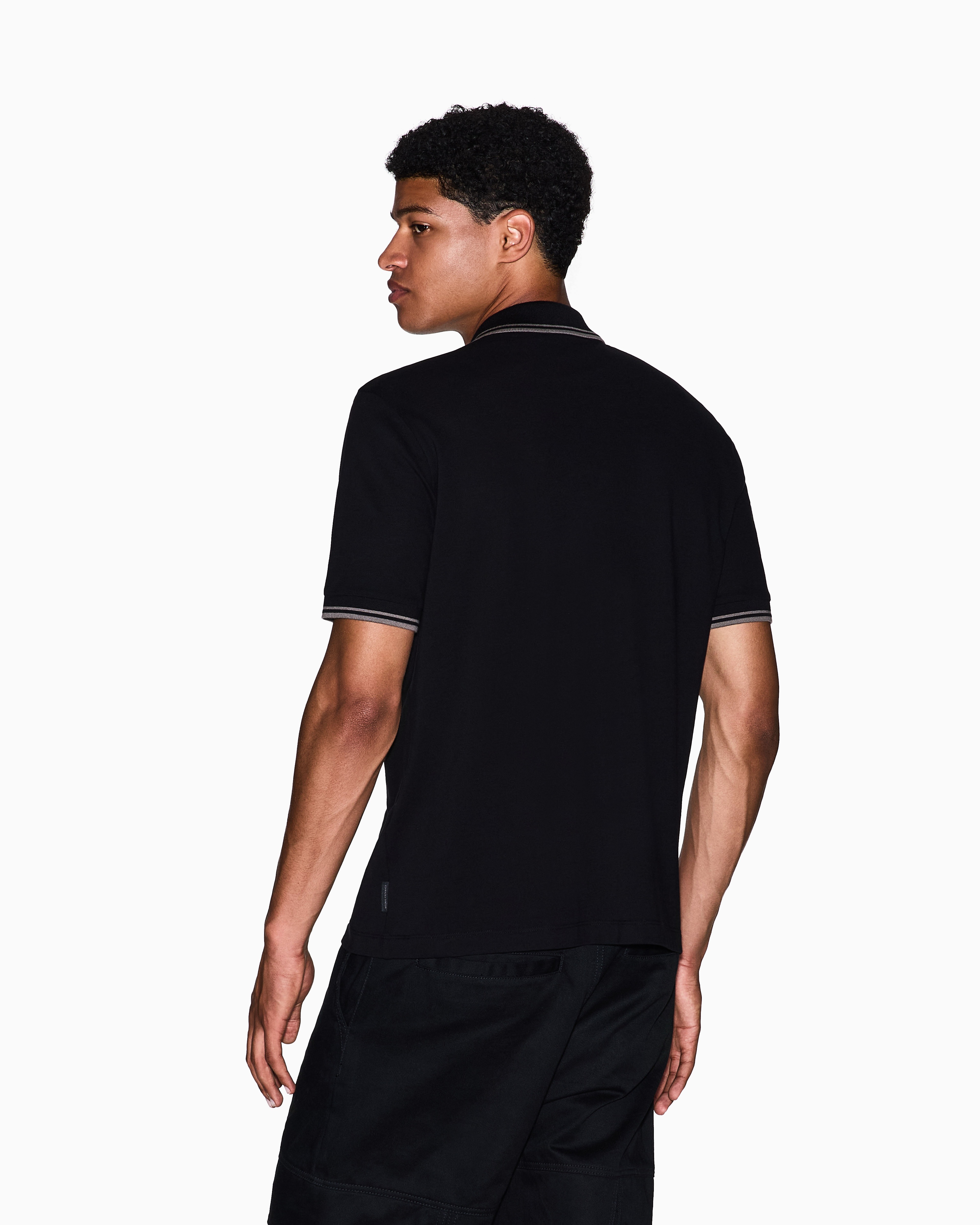 Men Black Cozy Lab Regular Fit Polos
