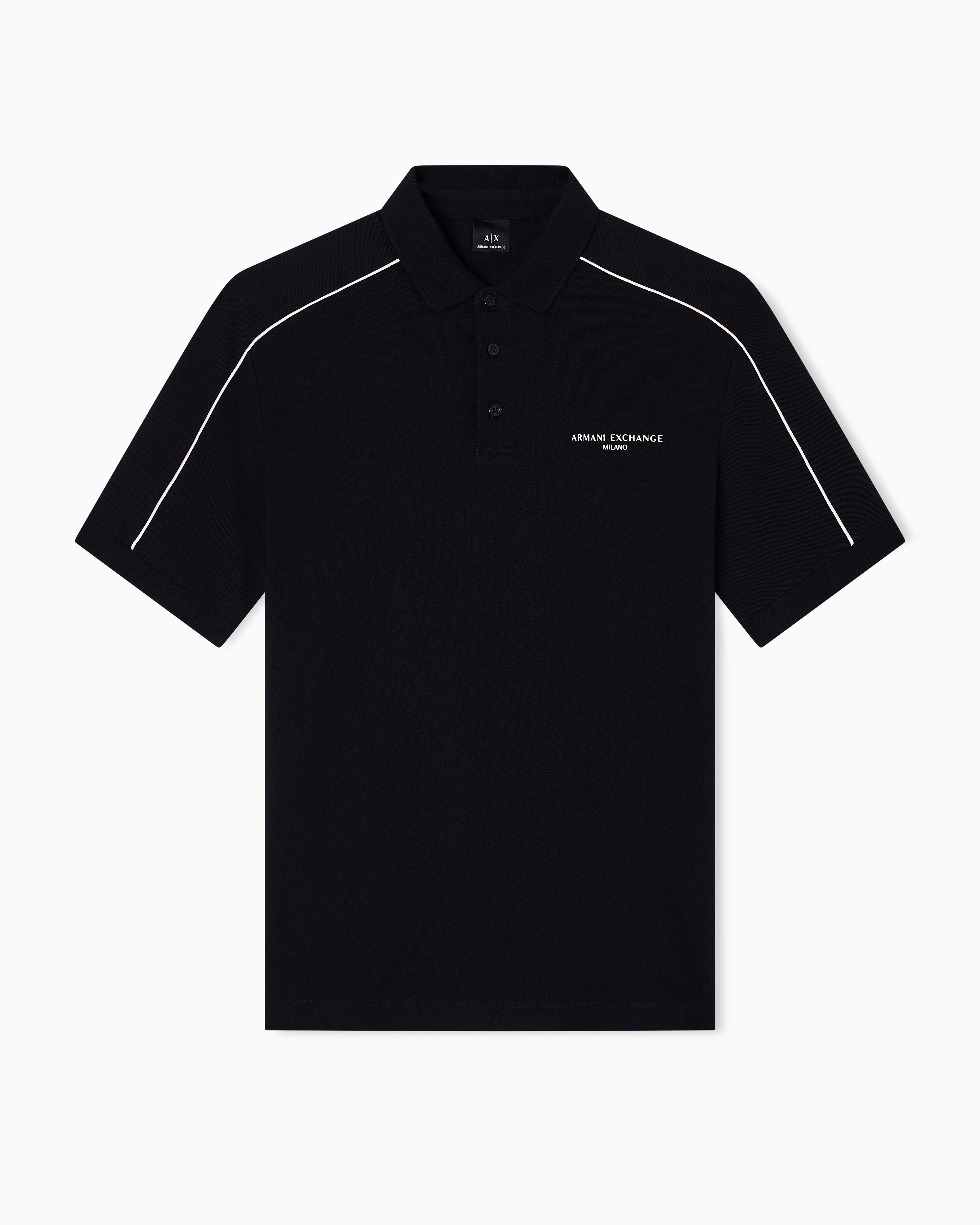 Men Black Armani Classics Regular Fit Polos