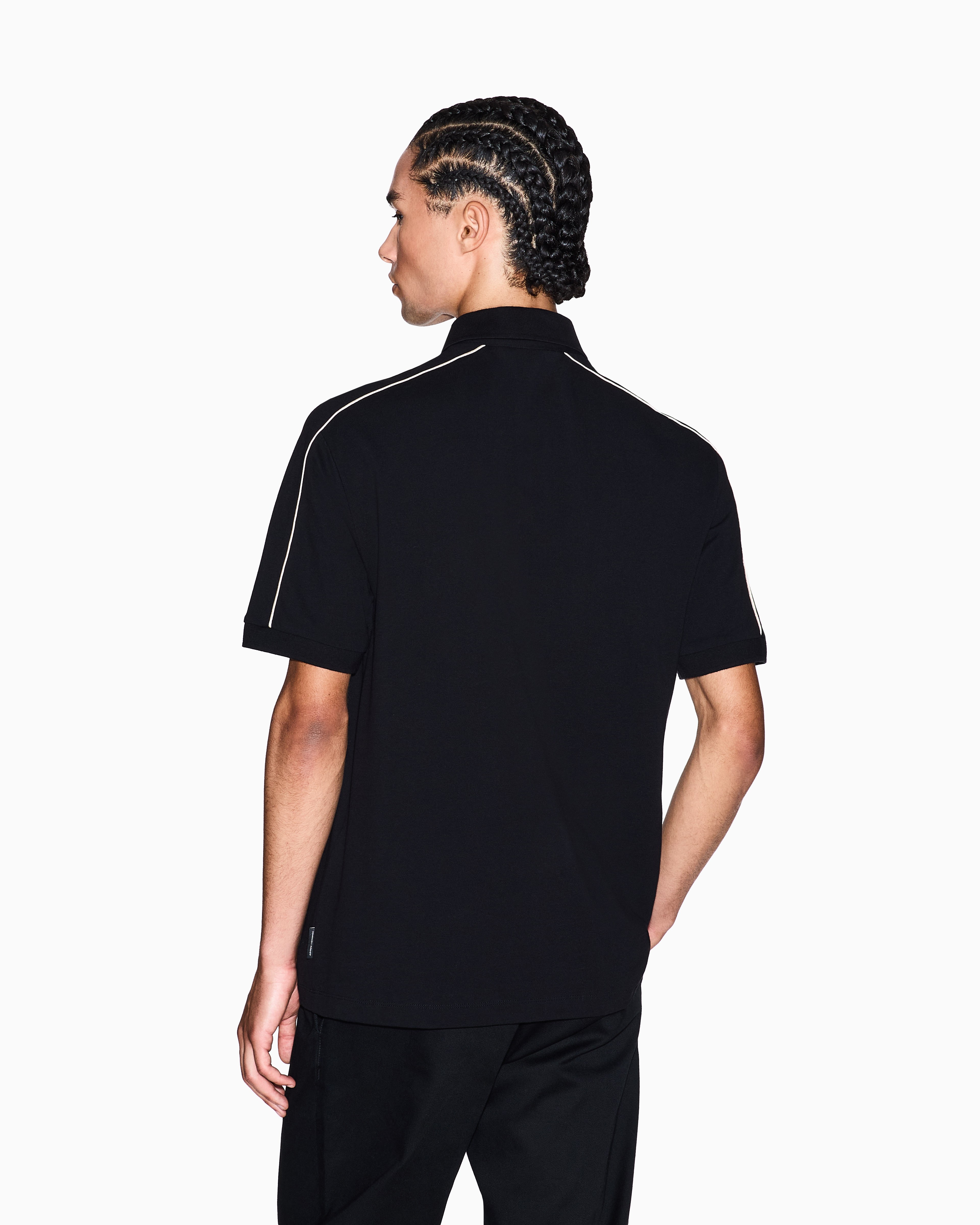 Men Black Armani Classics Regular Fit Polos