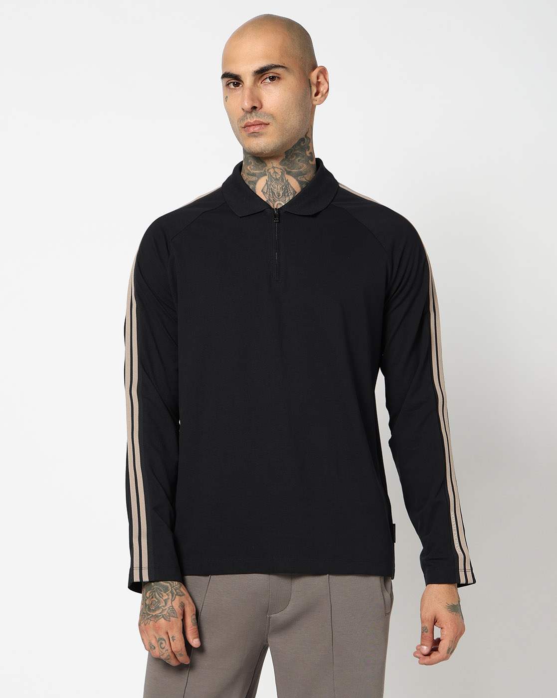 Men Blue Armani Classics Regular Fit Polos